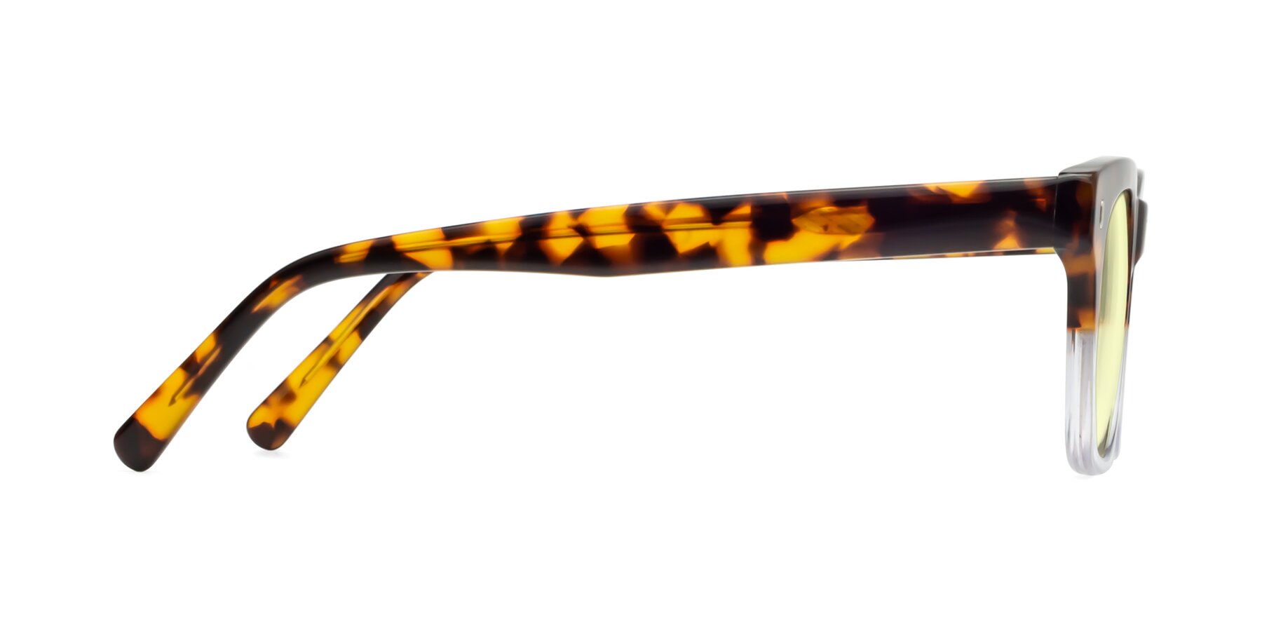 Side of Ben in Tortoise-Clear with Light Yellow Tinted Lenses