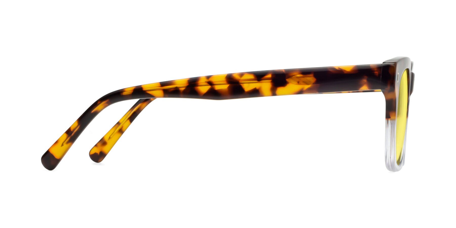 Side of Ben in Tortoise-Clear with Medium Yellow Tinted Lenses