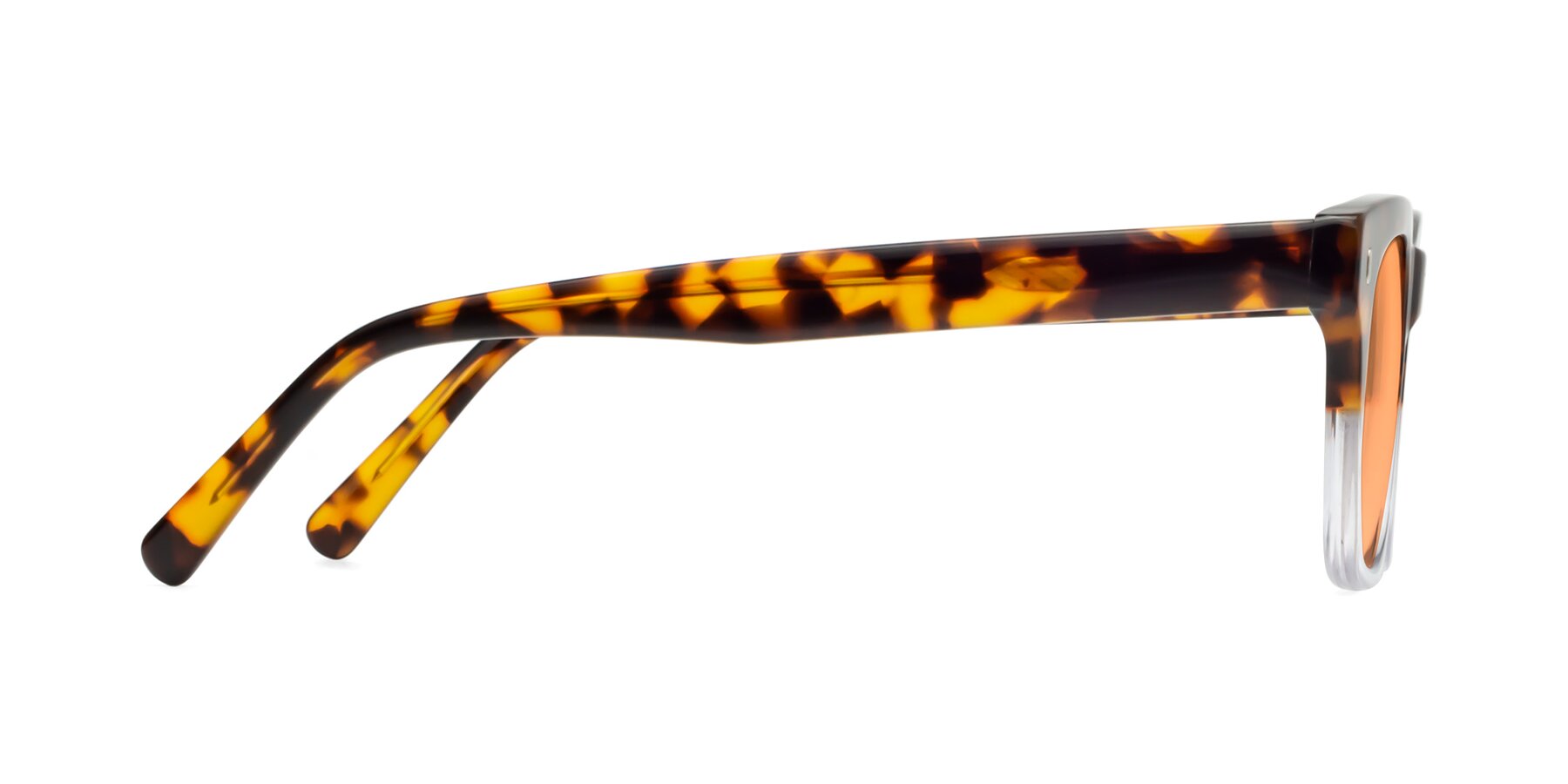 Side of Ben in Tortoise-Clear with Medium Orange Tinted Lenses
