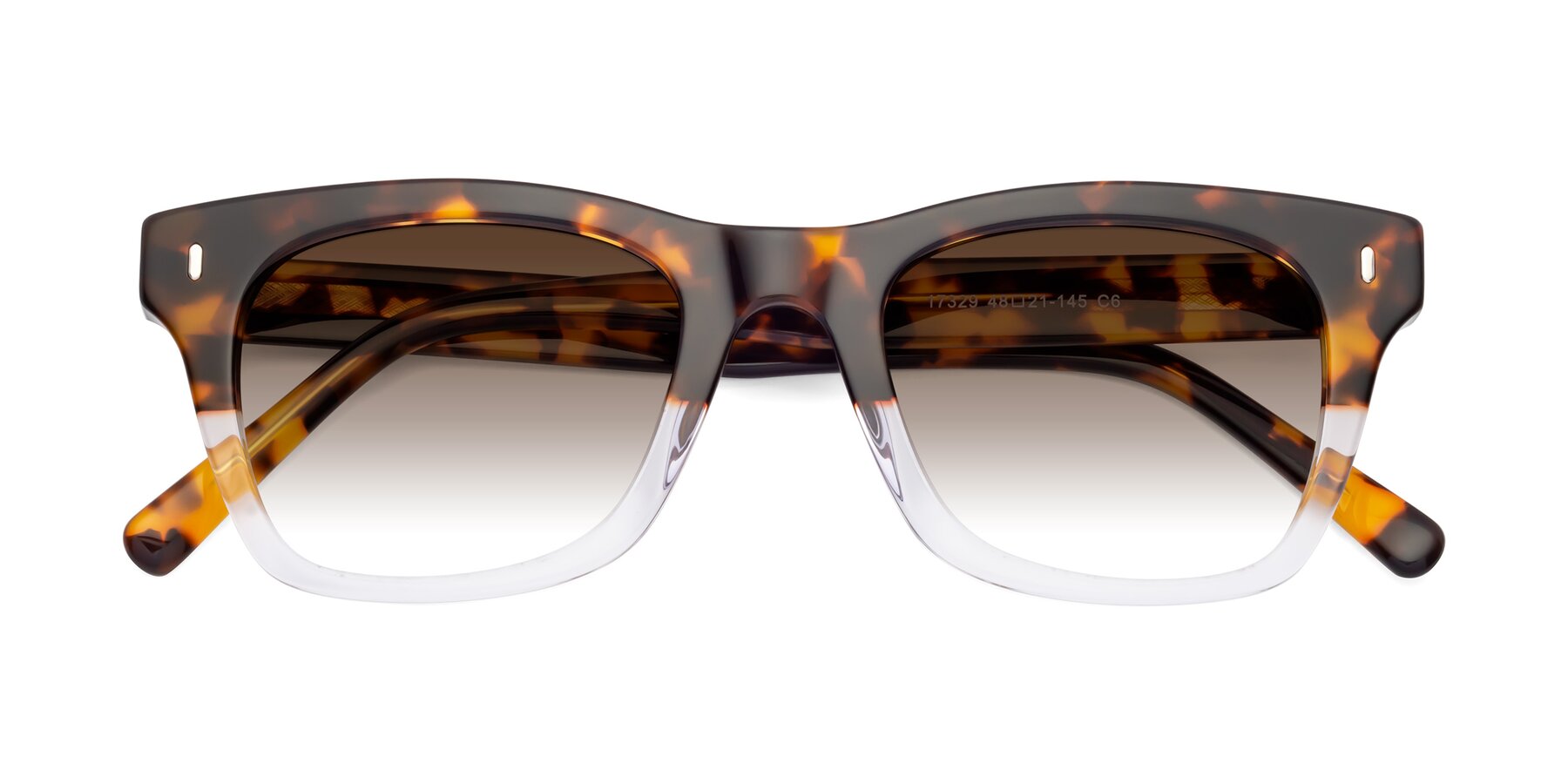 Folded Front of Ben in Tortoise-Clear with Brown Gradient Lenses
