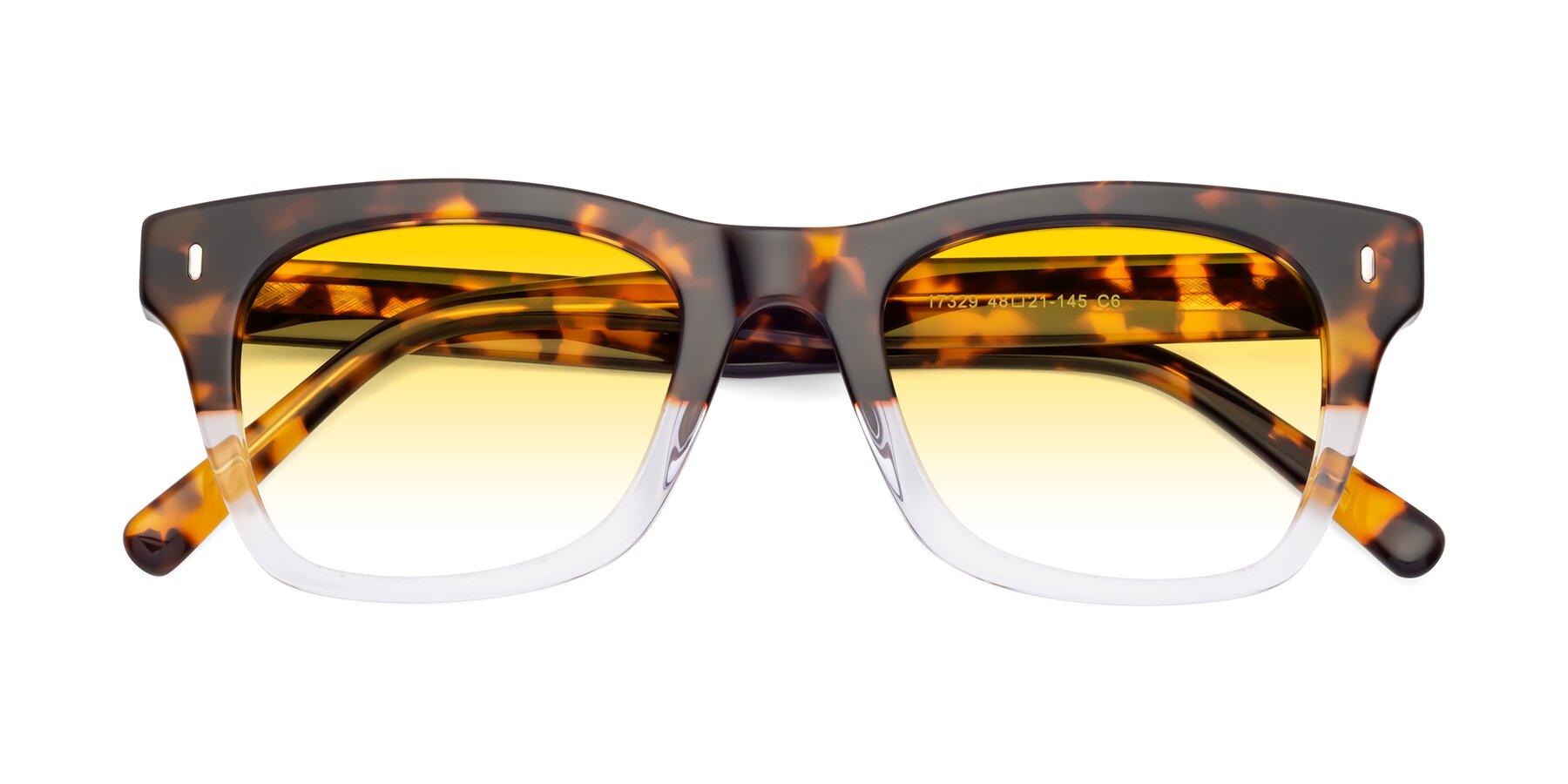 Folded Front of Ben in Tortoise-Clear with Yellow Gradient Lenses