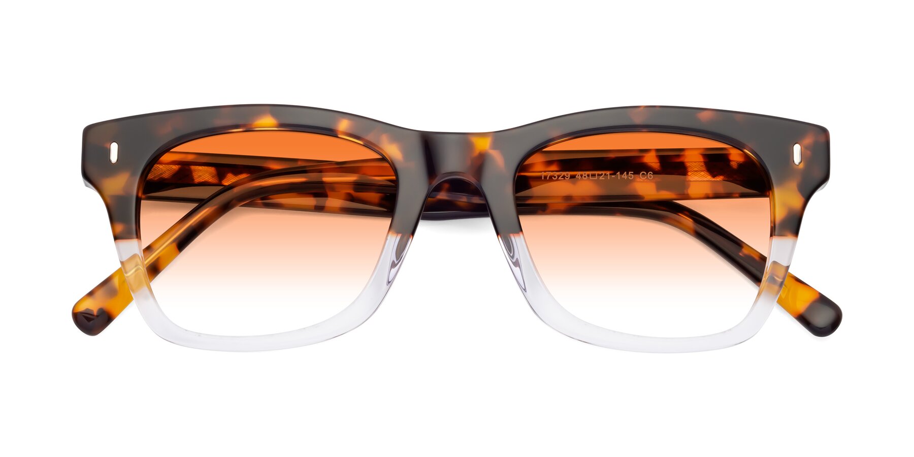 Folded Front of Ben in Tortoise-Clear with Orange Gradient Lenses