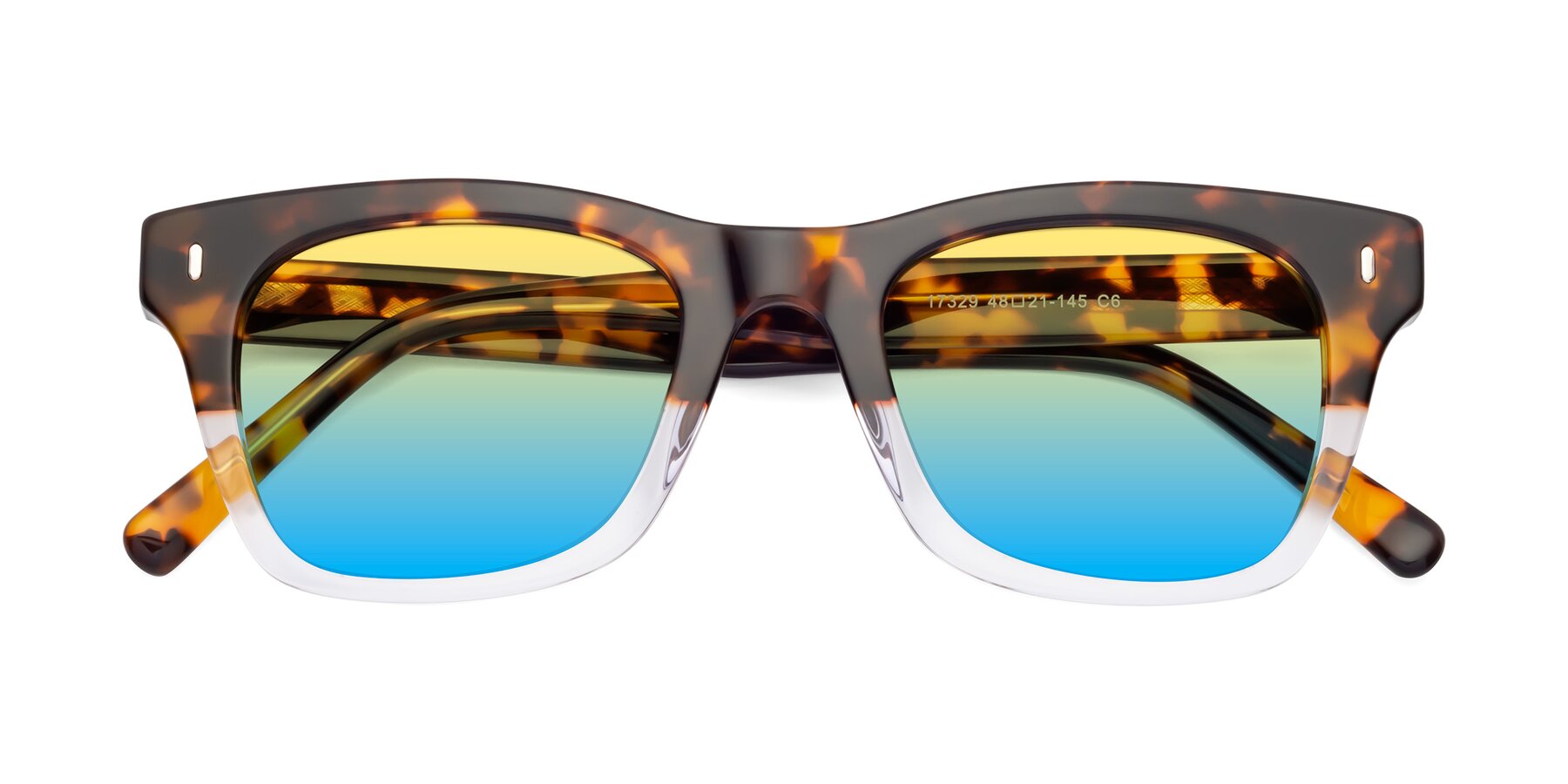 Folded Front of Ben in Tortoise-Clear with Yellow / Blue Gradient Lenses