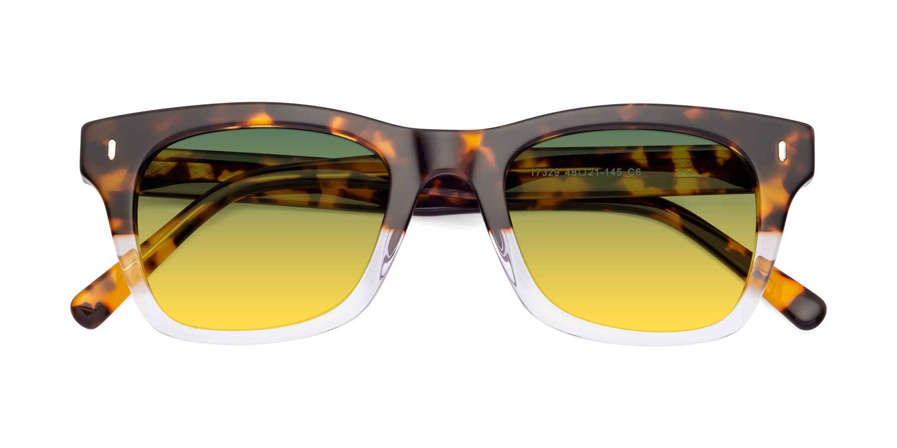 Folded Front of Ben in Tortoise-Clear with Green / Yellow Gradient Lenses