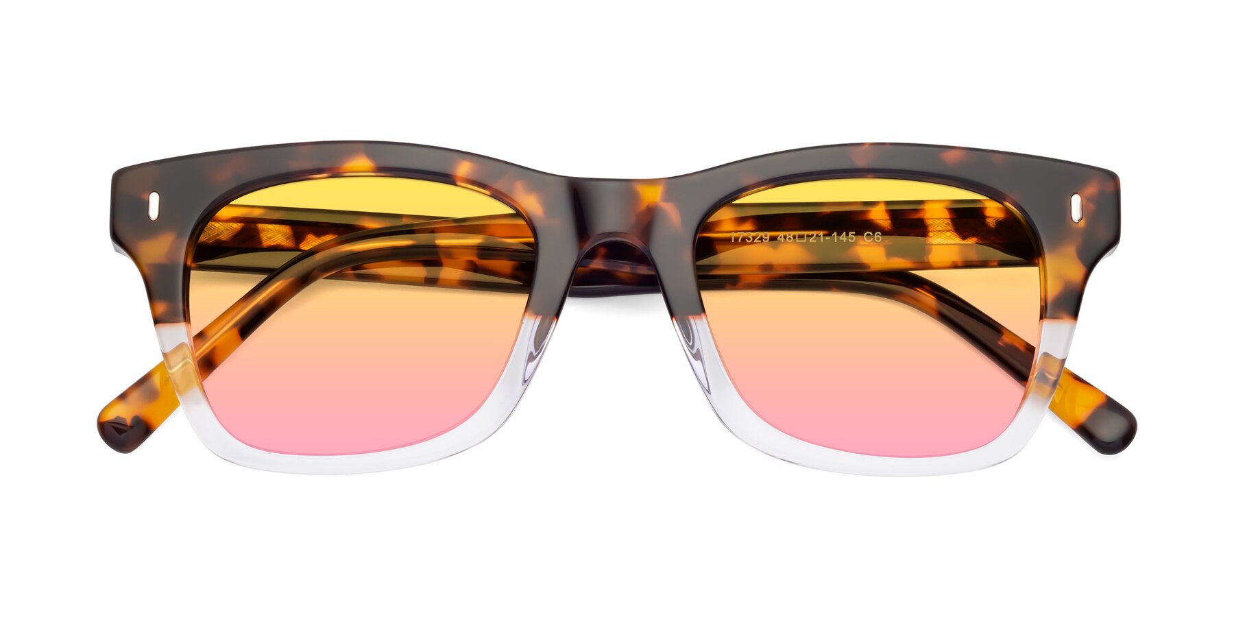 Folded Front of Ben in Tortoise-Clear with Yellow / Pink Gradient Lenses