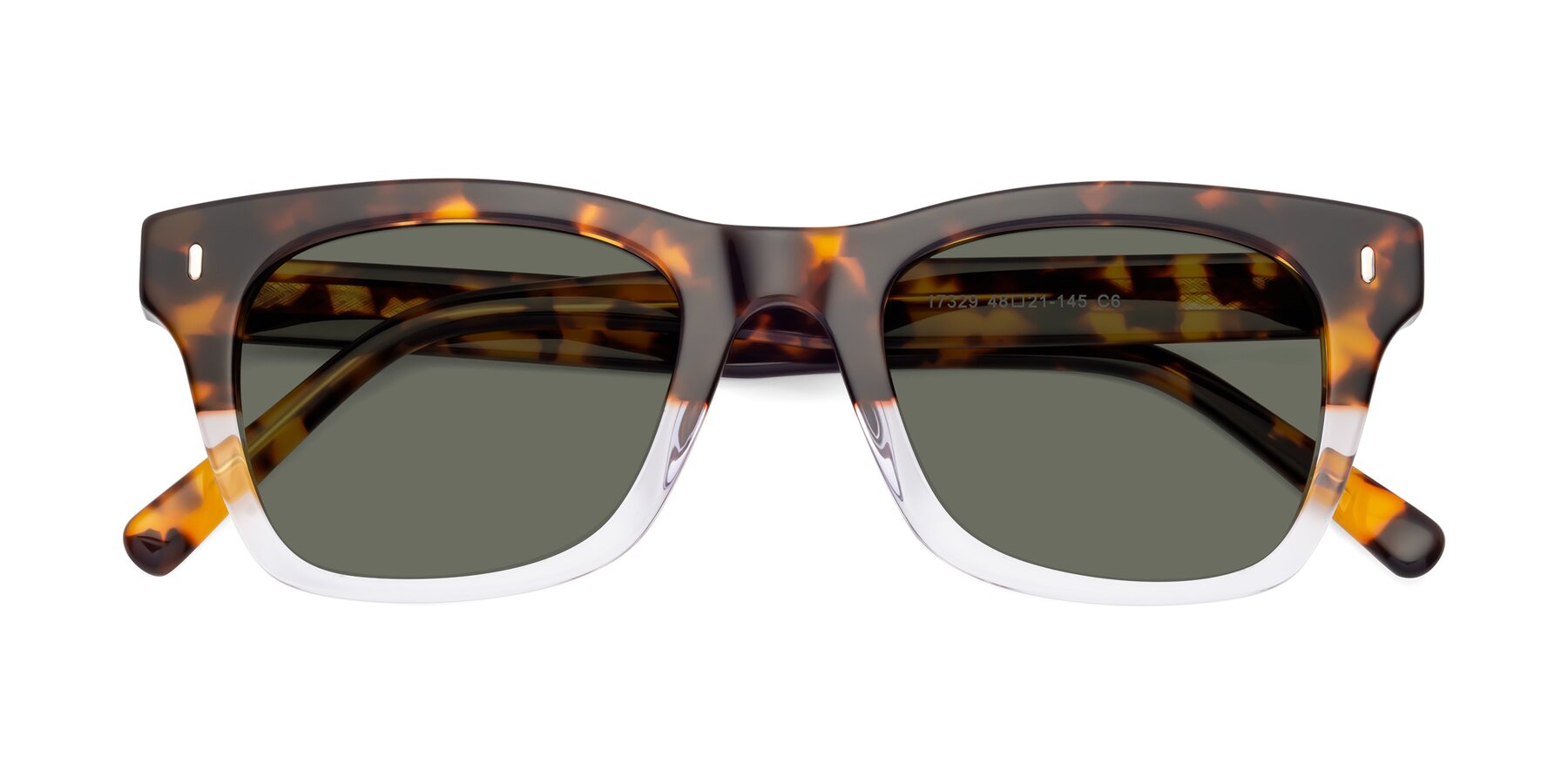 Folded Front of Ben in Tortoise-Clear with Gray Polarized Lenses