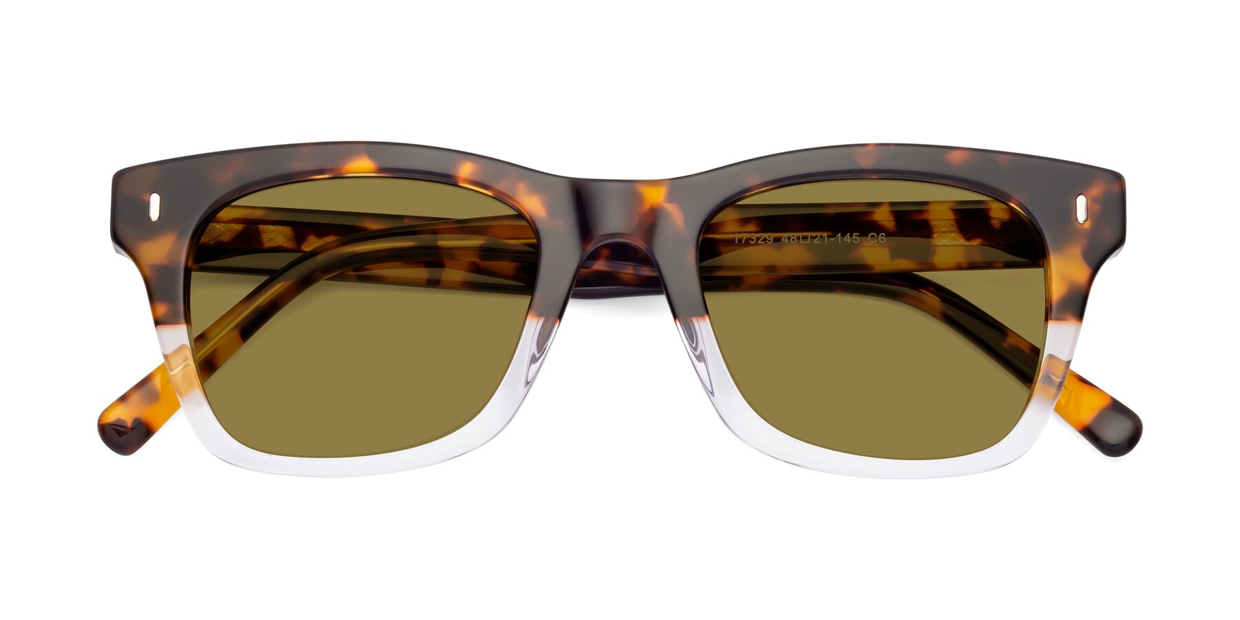 Folded Front of Ben in Tortoise-Clear with Brown Polarized Lenses