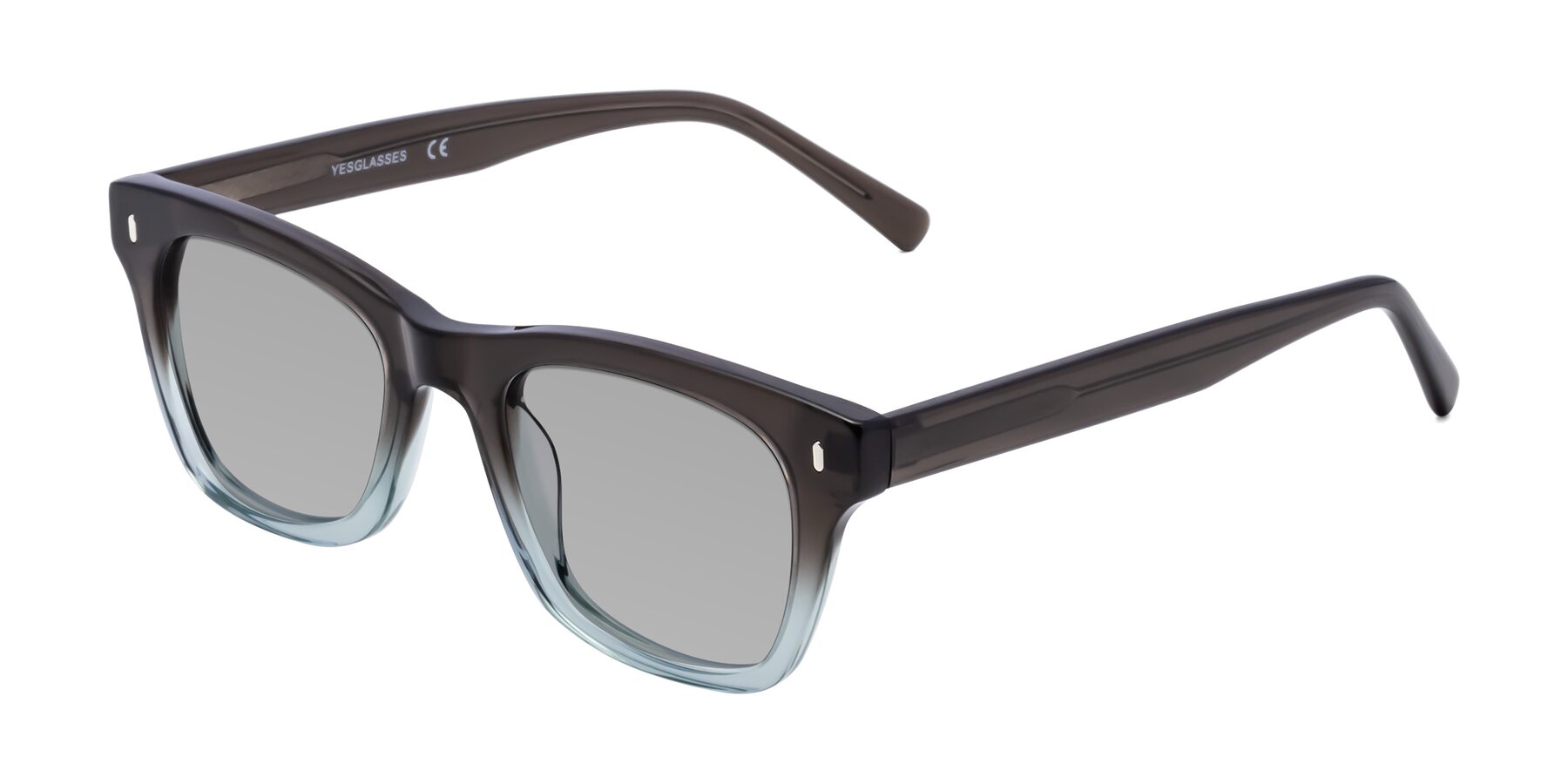 Angle of Ben in Brown-Light Blue with Light Gray Tinted Lenses