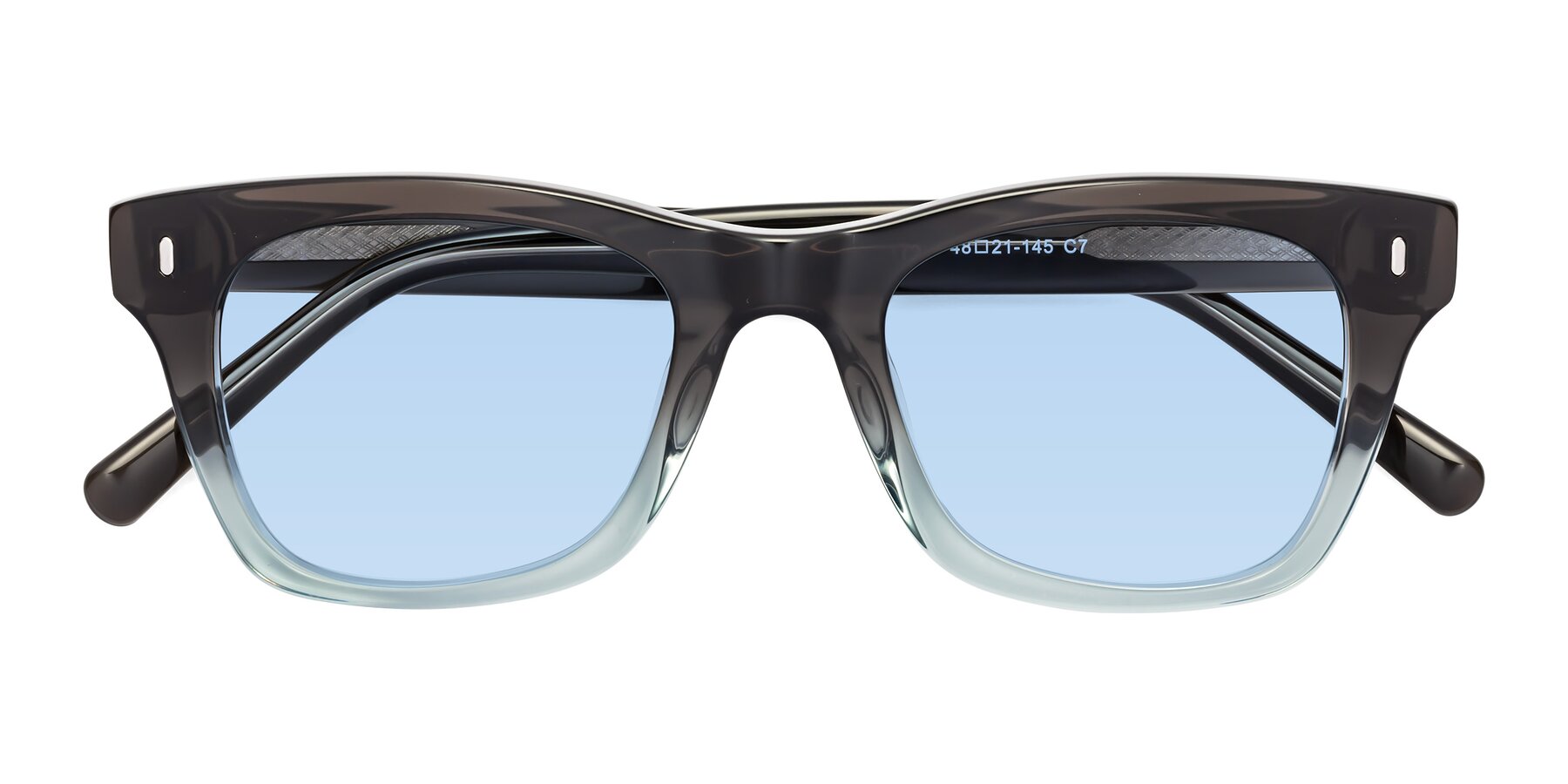 Folded Front of 17329 in Dark Brown with Light Blue Tinted Lenses