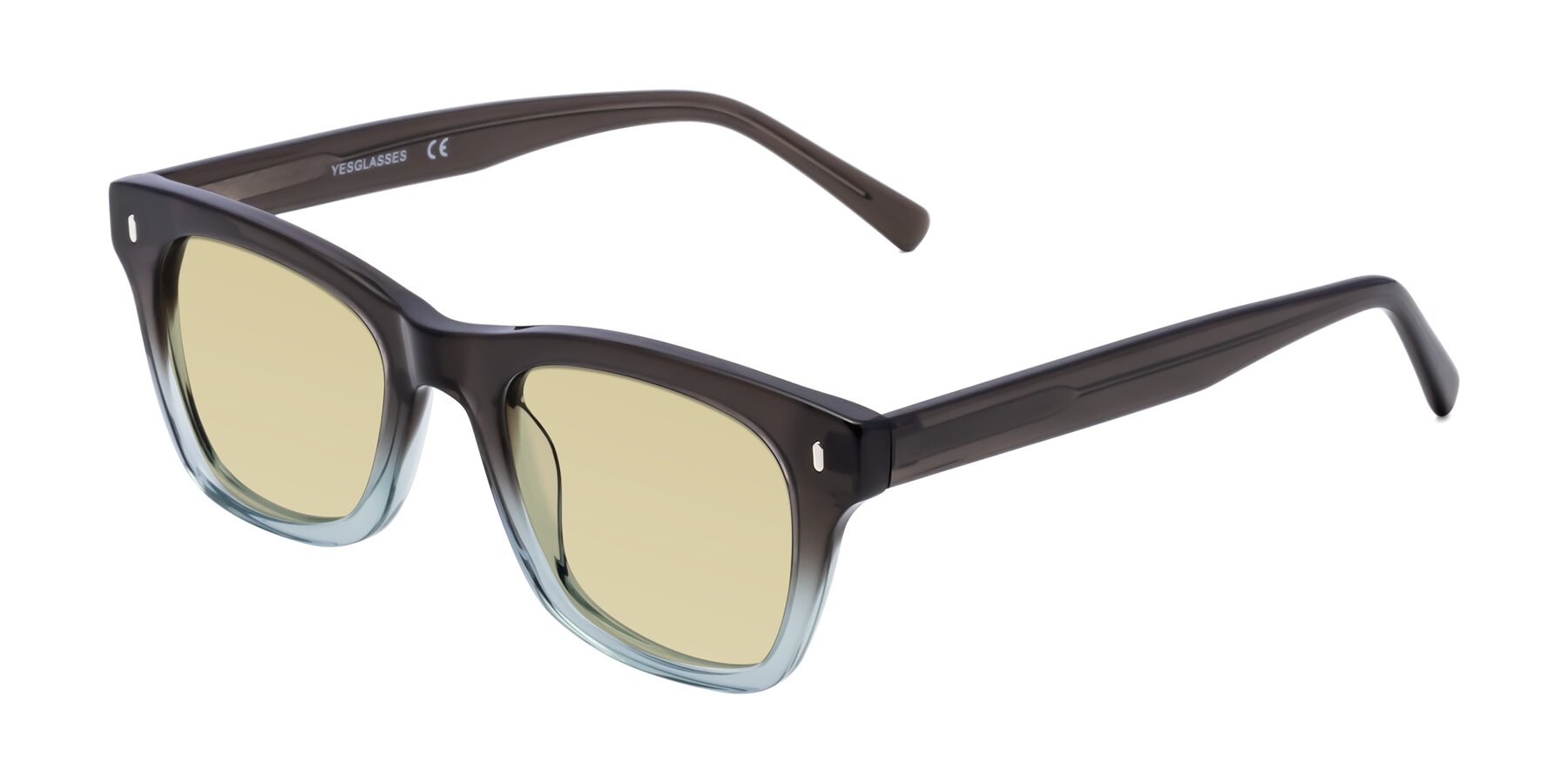 Angle of 17329 in Dark Brown with Light Champagne Tinted Lenses