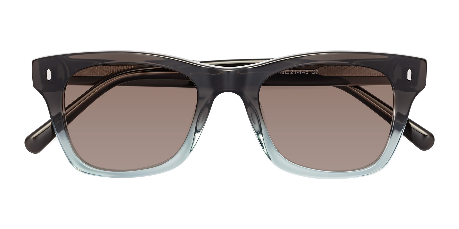 Folded Front of Ben in Brown-Light Blue with Medium Brown Tinted Lenses