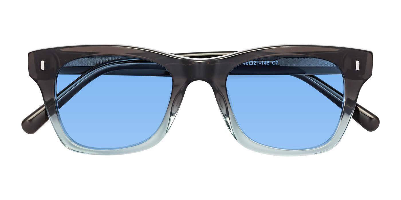 17329 - Brown / Light Blue Tinted Sunglasses