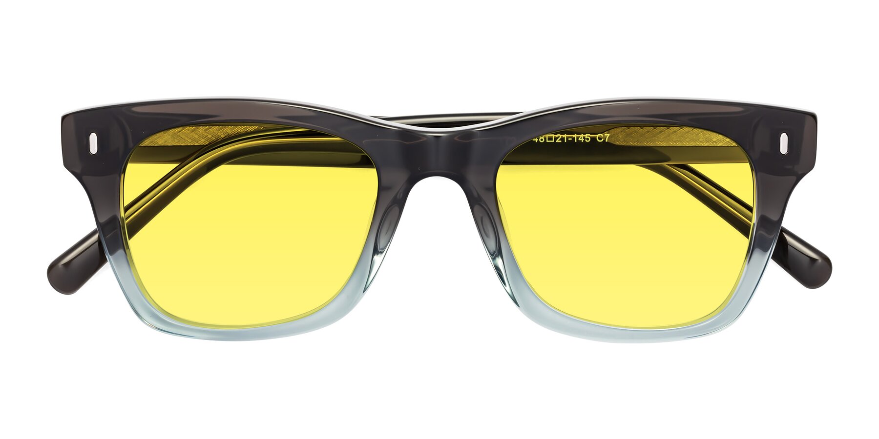 Folded Front of 17329 in Dark Brown with Medium Yellow Tinted Lenses