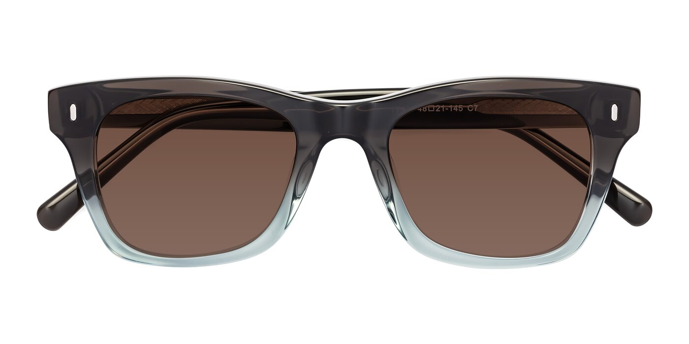 Ben - Brown / Light Blue Tinted Sunglasses