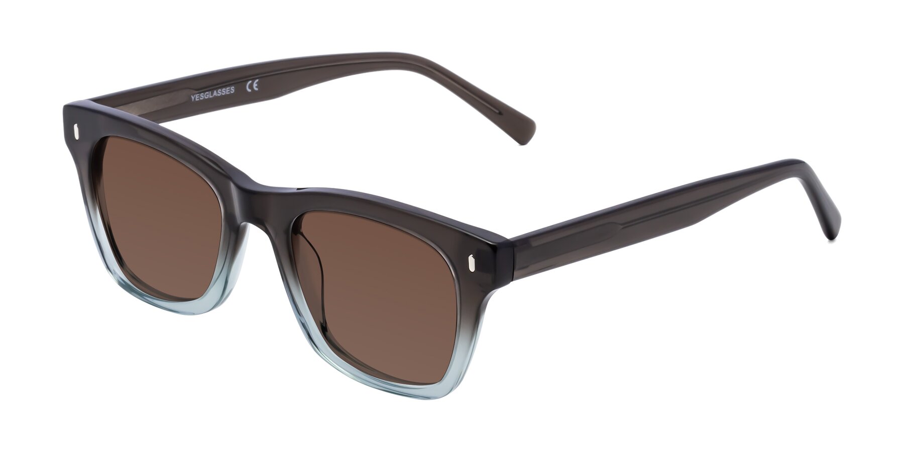 Angle of Ben in Brown-Light Blue with Brown Tinted Lenses