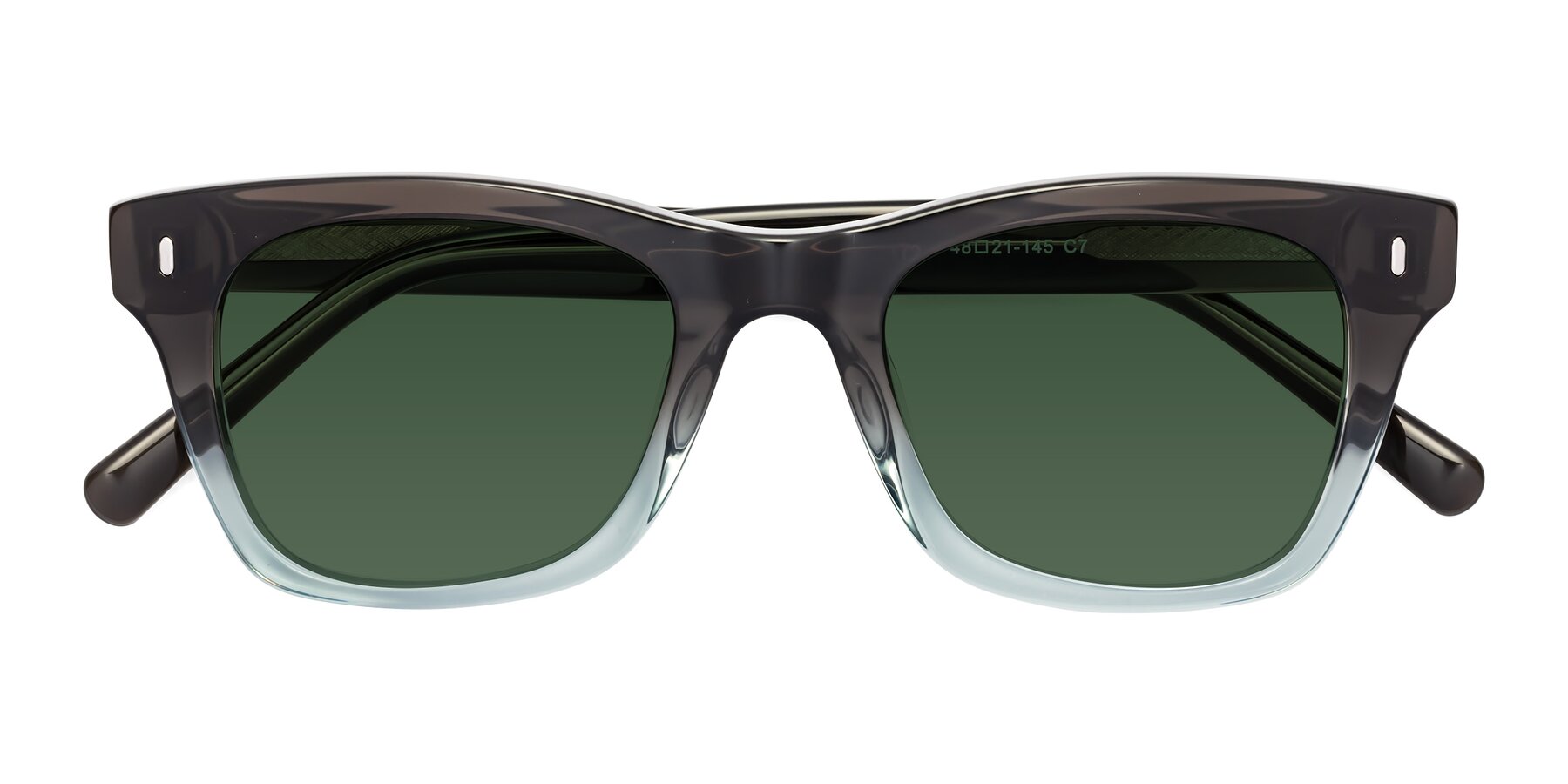 Folded Front of 17329 in Dark Brown with Green Tinted Lenses