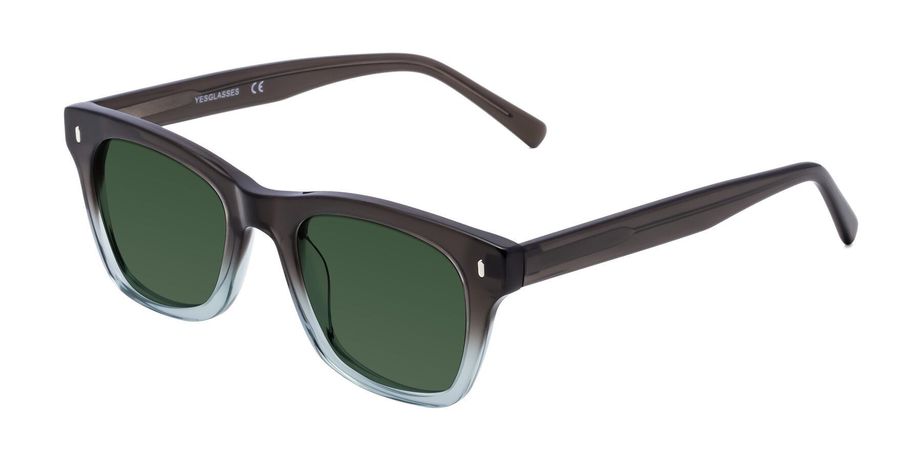 Angle of 17329 in Dark Brown with Green Tinted Lenses