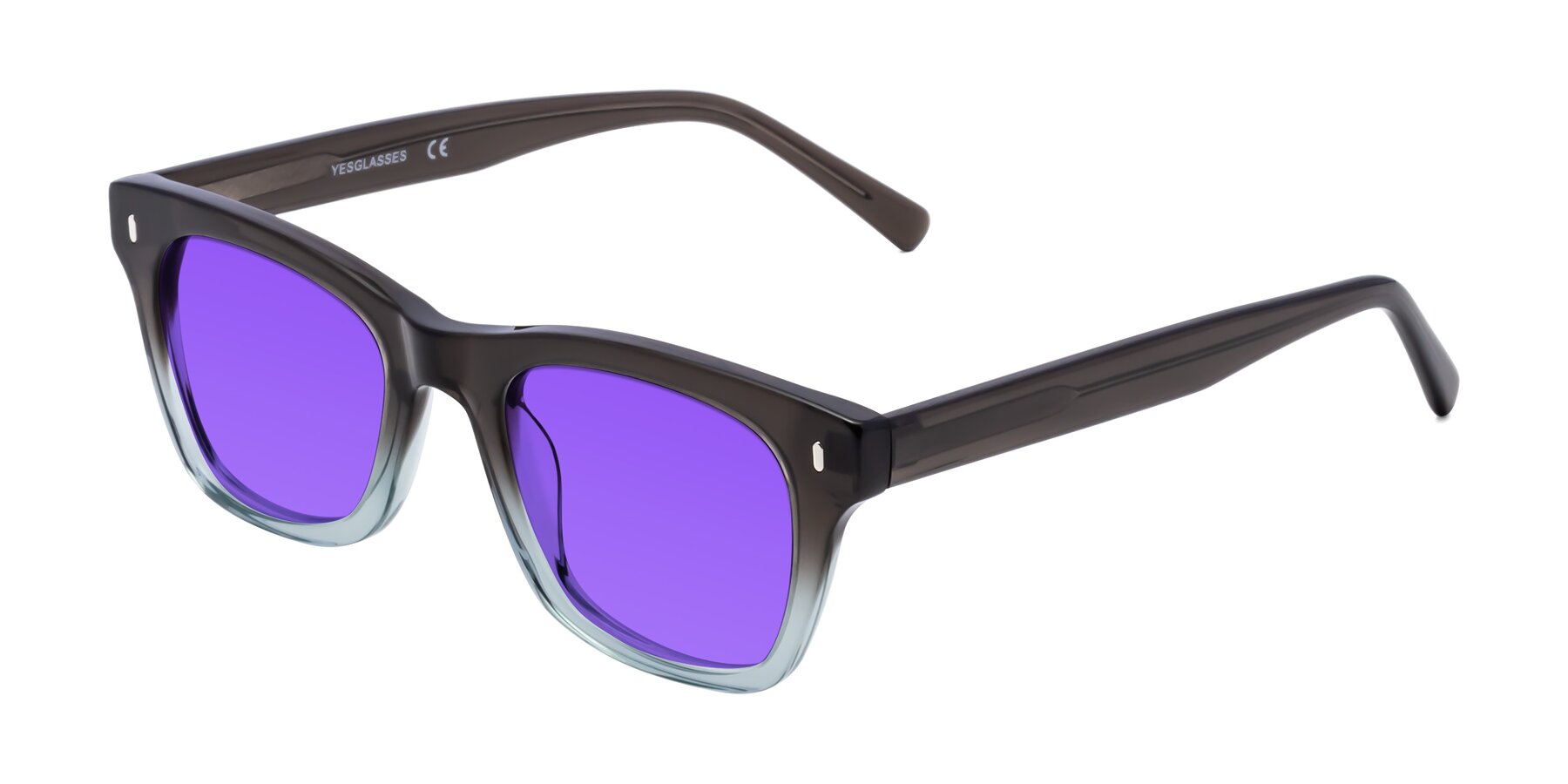 Angle of Ben in Brown-Light Blue with Purple Tinted Lenses