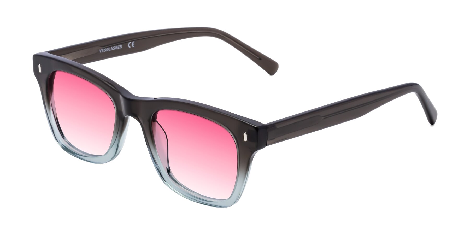 Angle of Ben in Brown-Light Blue with Pink Gradient Lenses