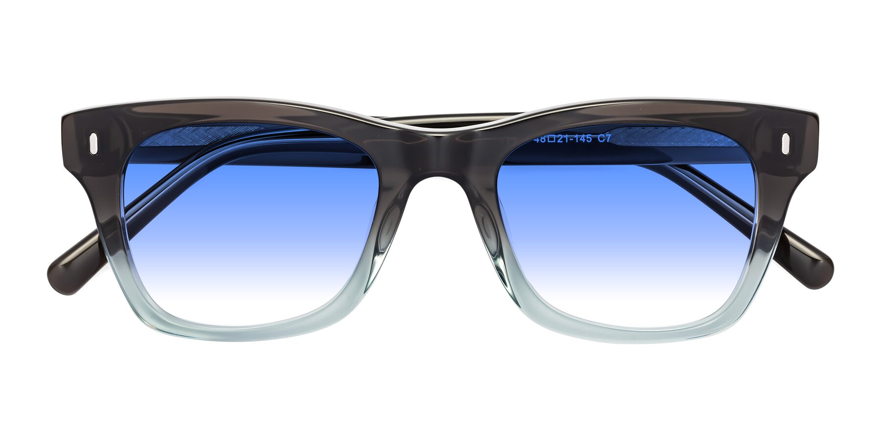 Folded Front of 17329 in Dark Brown with Blue Gradient Lenses