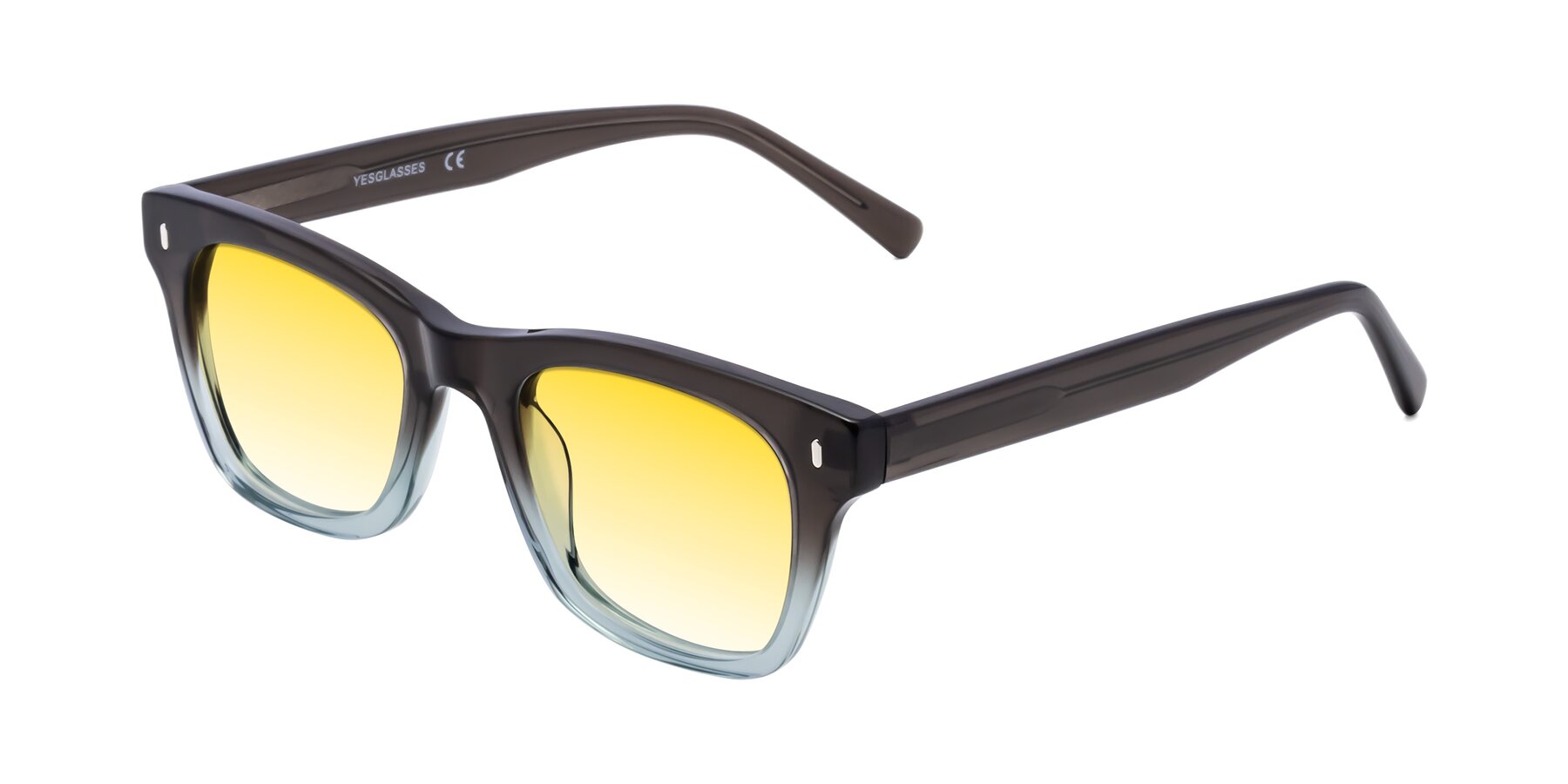 Angle of Ben in Brown-Light Blue with Yellow Gradient Lenses