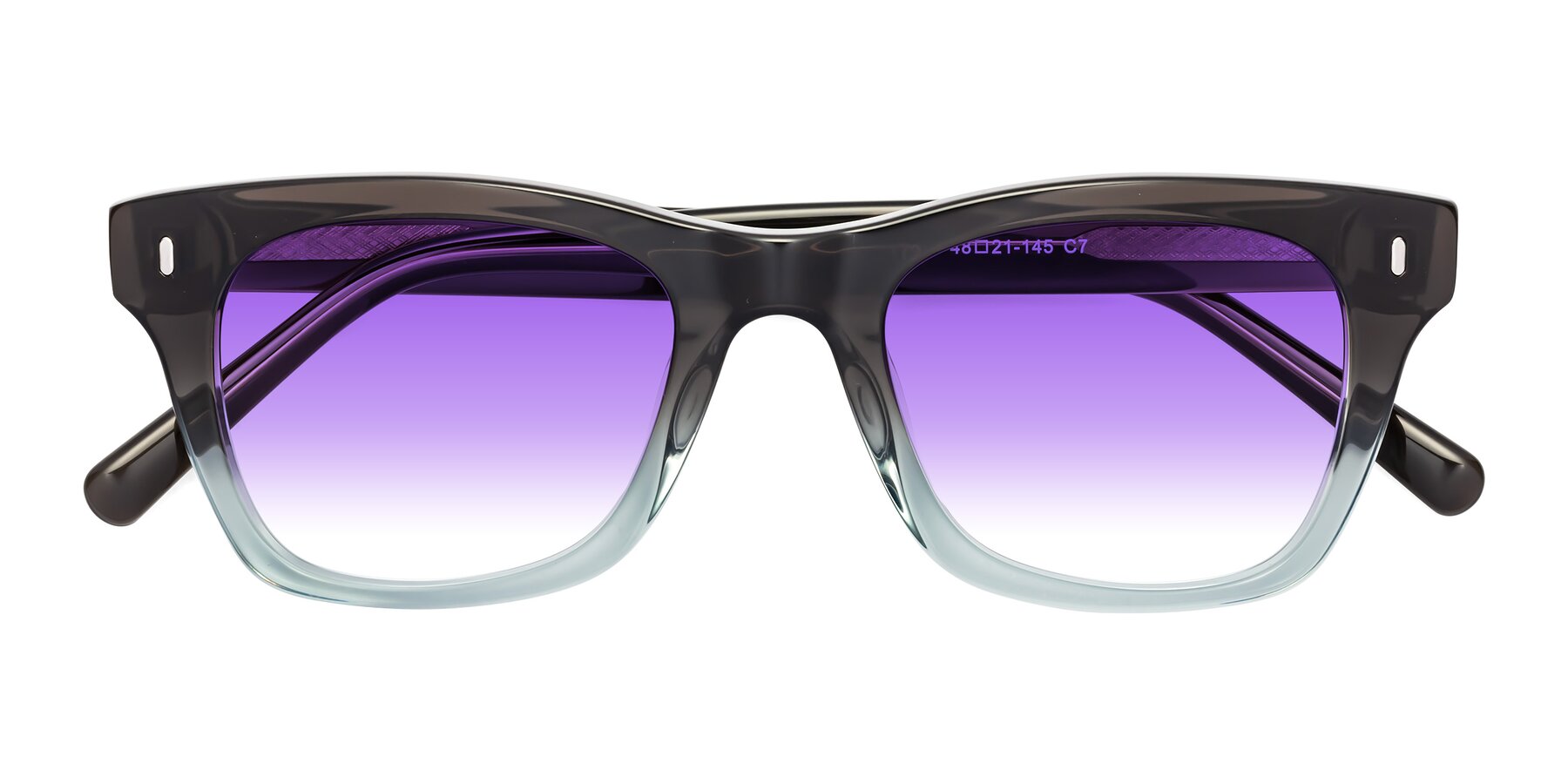 Folded Front of Ben in Brown-Light Blue with Purple Gradient Lenses