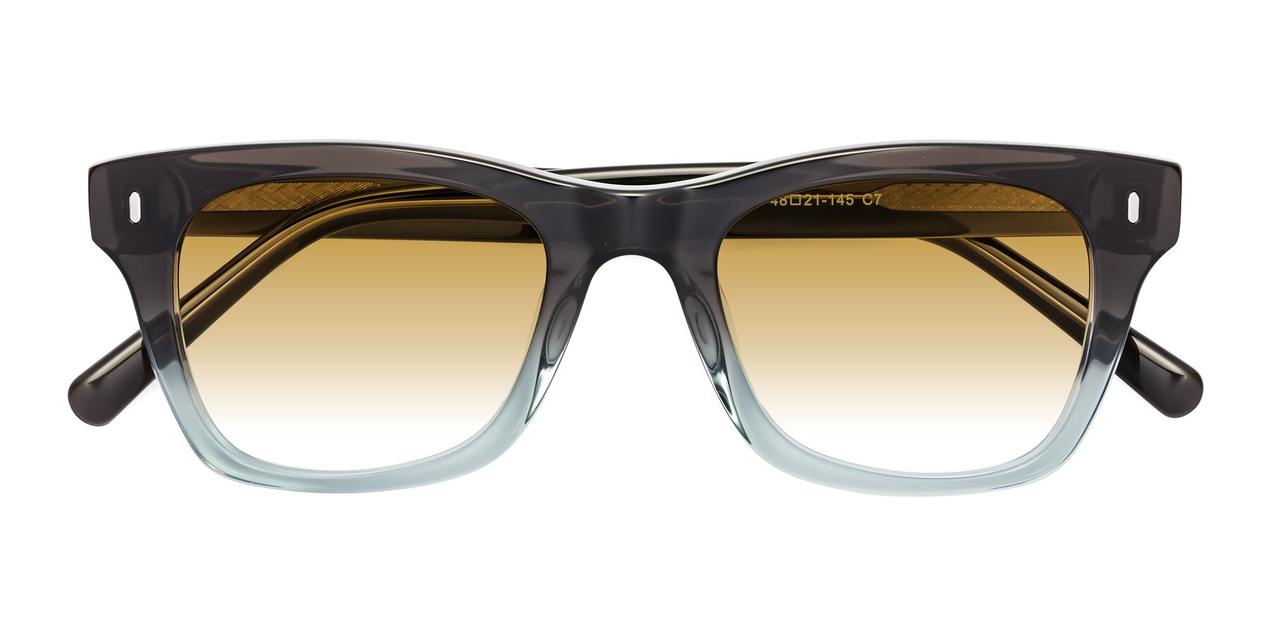 Folded Front of Ben in Brown-Light Blue with Champagne Gradient Lenses