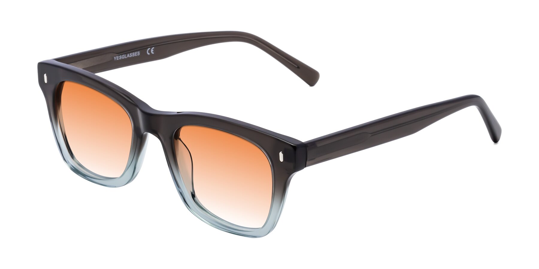 Angle of Ben in Brown-Light Blue with Orange Gradient Lenses