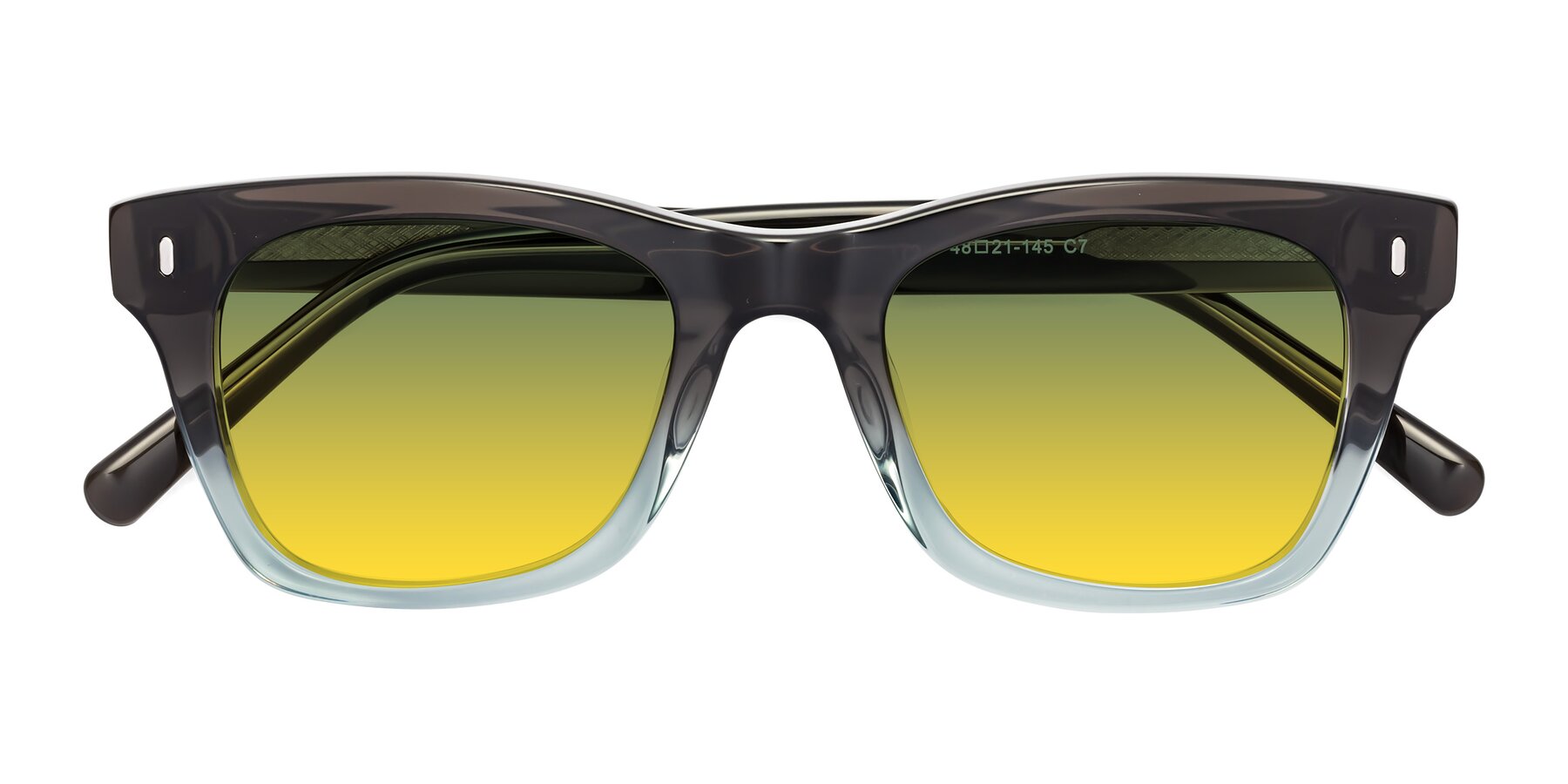 Folded Front of Ben in Brown-Light Blue with Green / Yellow Gradient Lenses