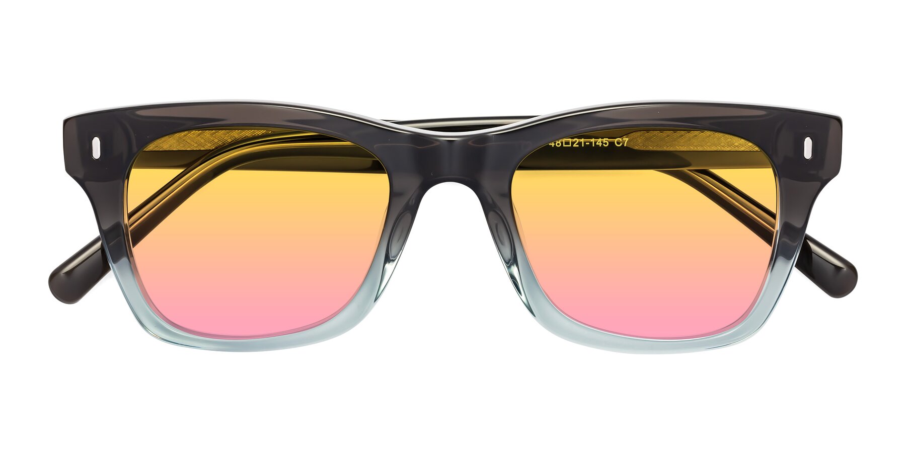 Folded Front of Ben in Brown-Light Blue with Yellow / Pink Gradient Lenses