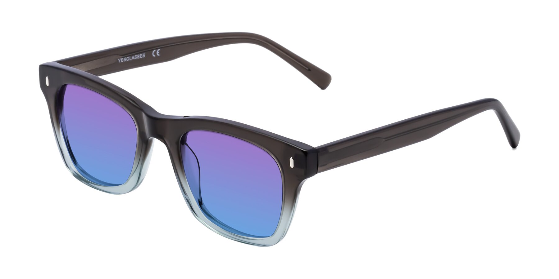 Angle of Ben in Brown-Light Blue with Purple / Blue Gradient Lenses