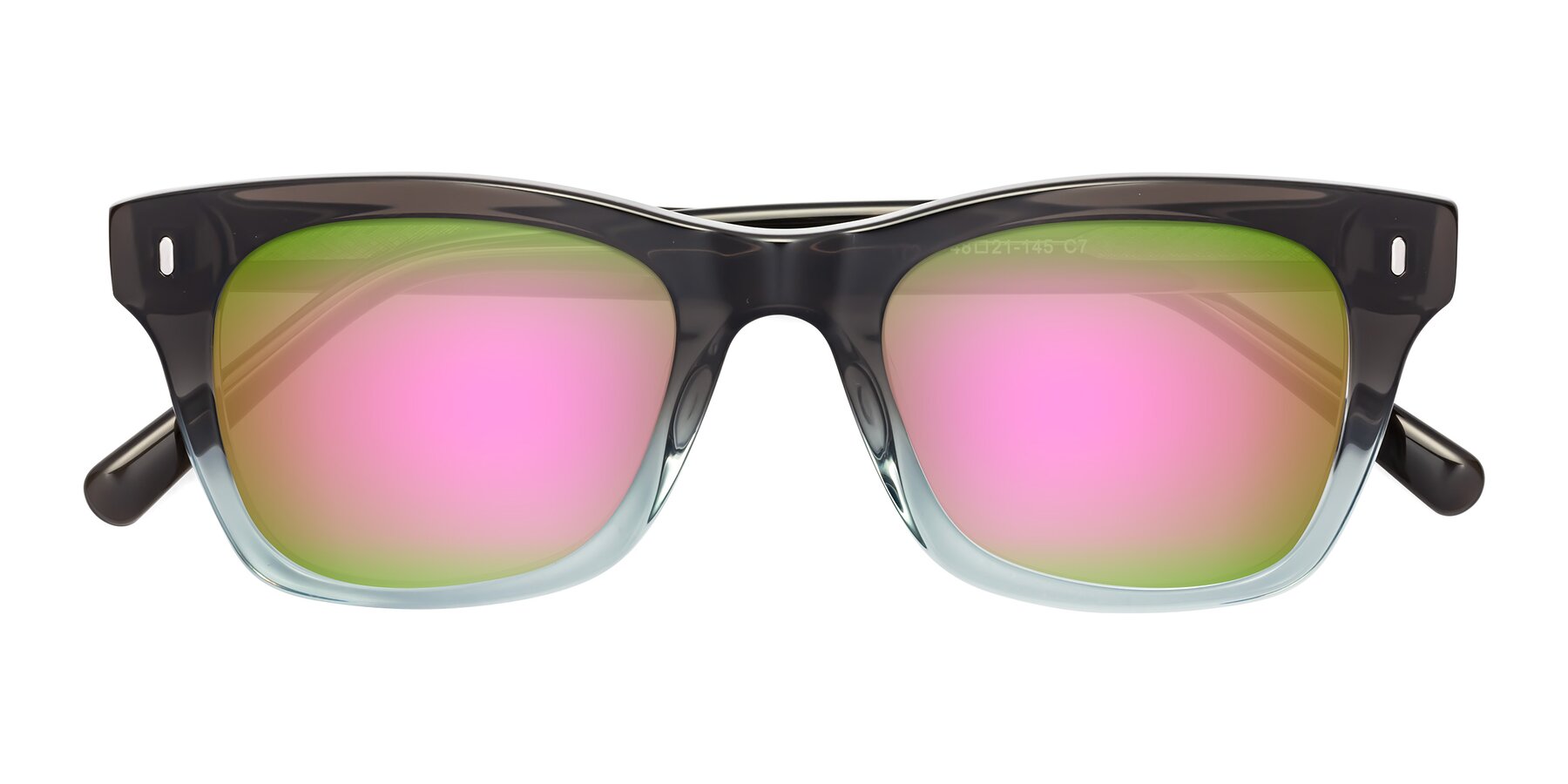 Folded Front of 17329 in Dark Brown with Pink Mirrored Lenses