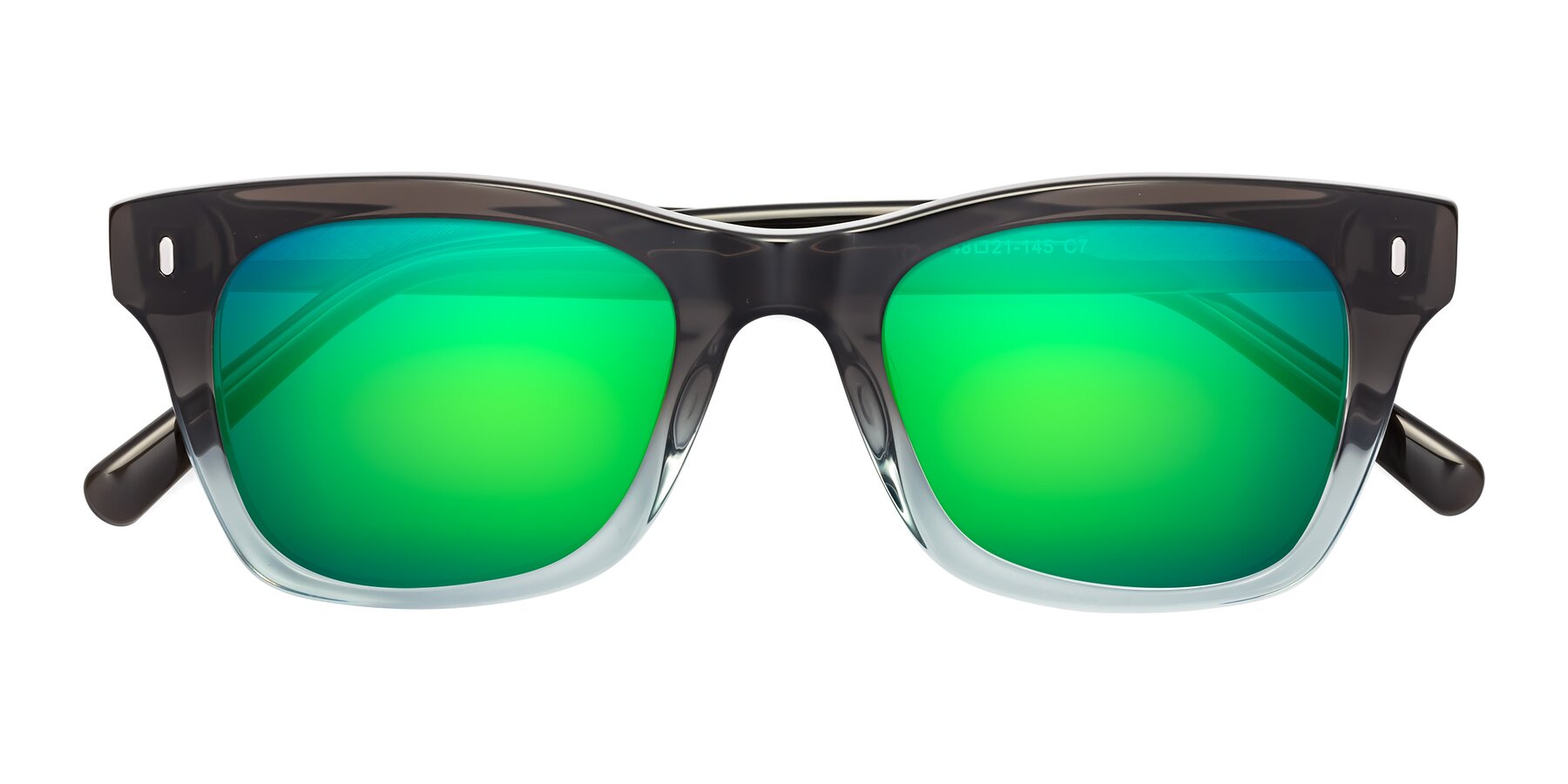 Folded Front of 17329 in Dark Brown with Green Mirrored Lenses
