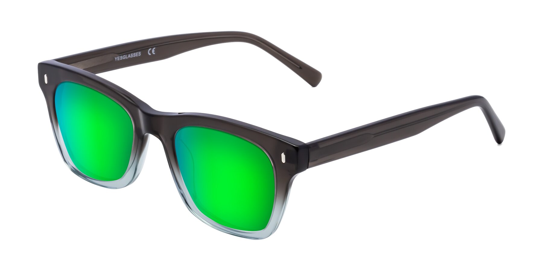 Angle of 17329 in Dark Brown with Green Mirrored Lenses