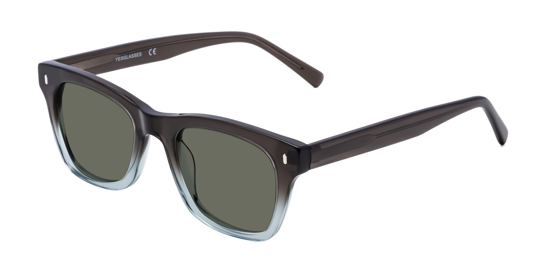 Angle of 17329 in Dark Brown with Gray Polarized Lenses