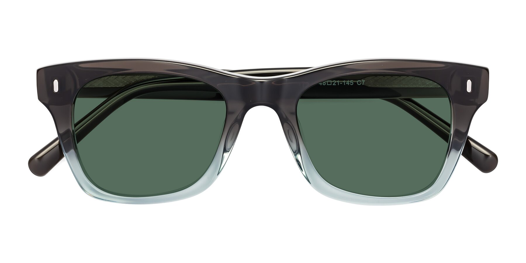 Folded Front of Ben in Brown-Light Blue with Green Polarized Lenses
