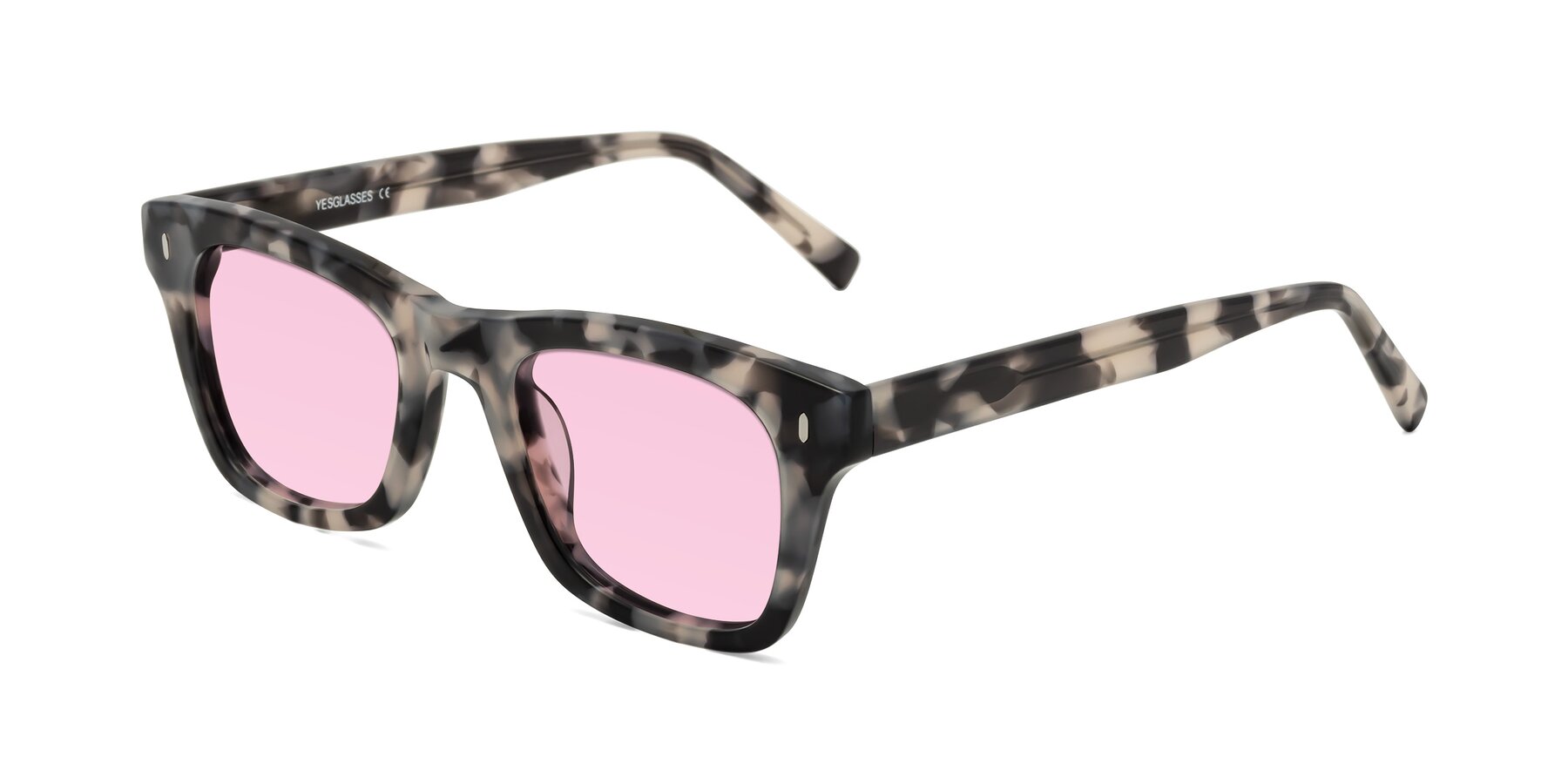 Angle of Ben in Ivory Tortoise with Light Pink Tinted Lenses