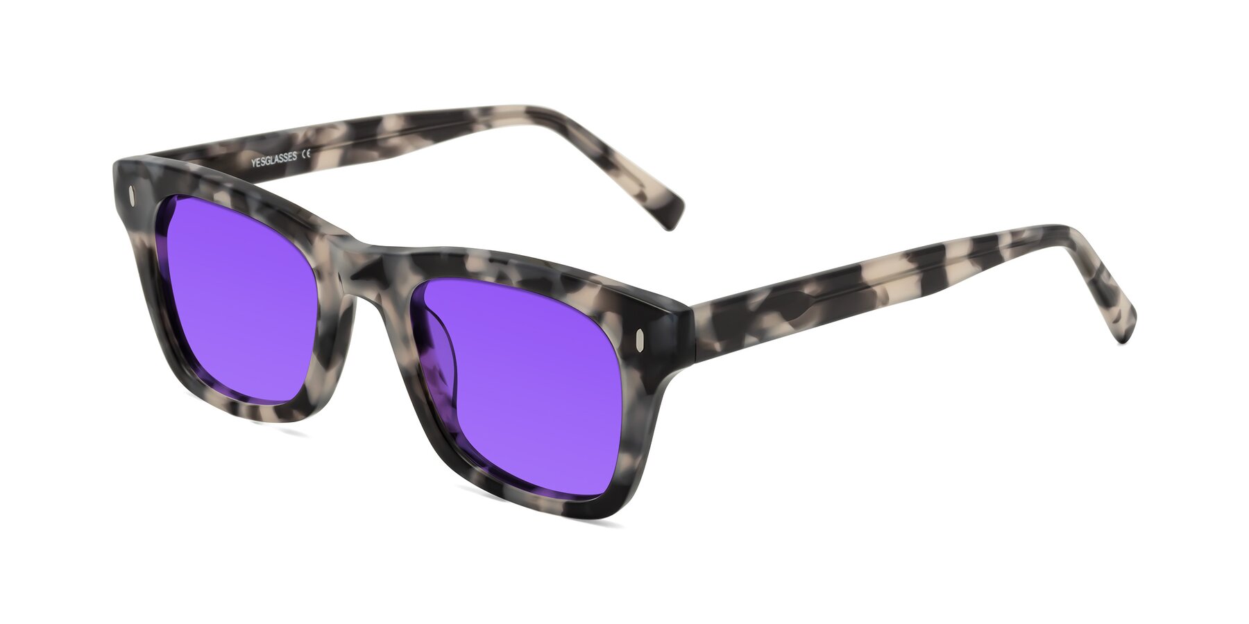 Angle of Ben in Ivory Tortoise with Purple Tinted Lenses
