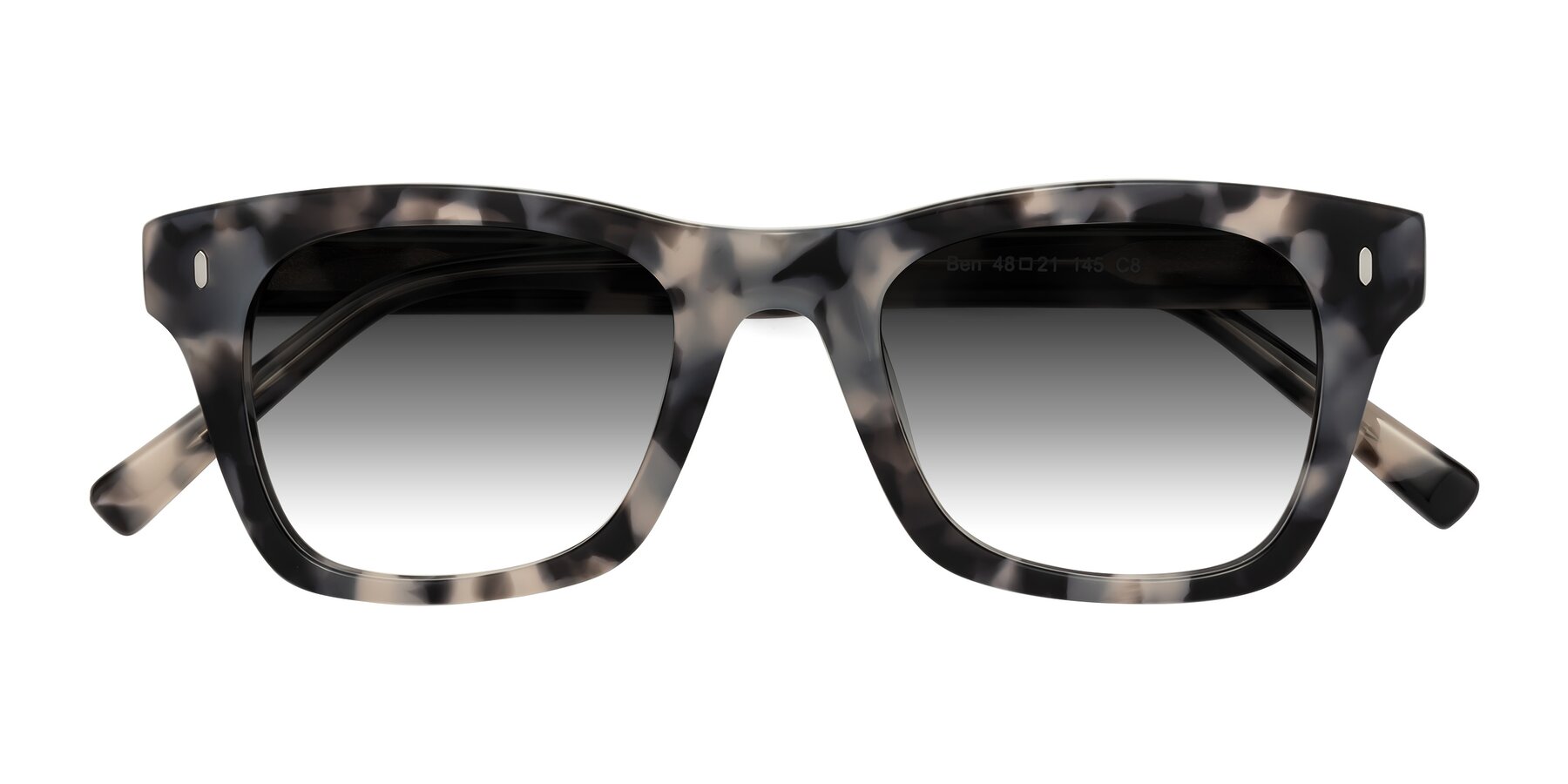 Folded Front of Ben in Ivory Tortoise with Gray Gradient Lenses