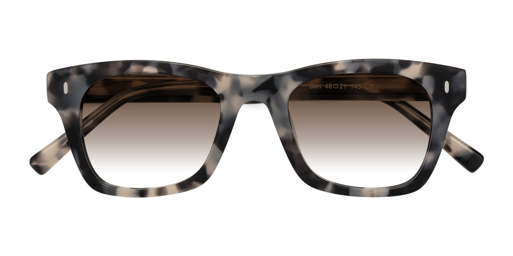 Folded Front of Ben in Ivory Tortoise with Brown Gradient Lenses