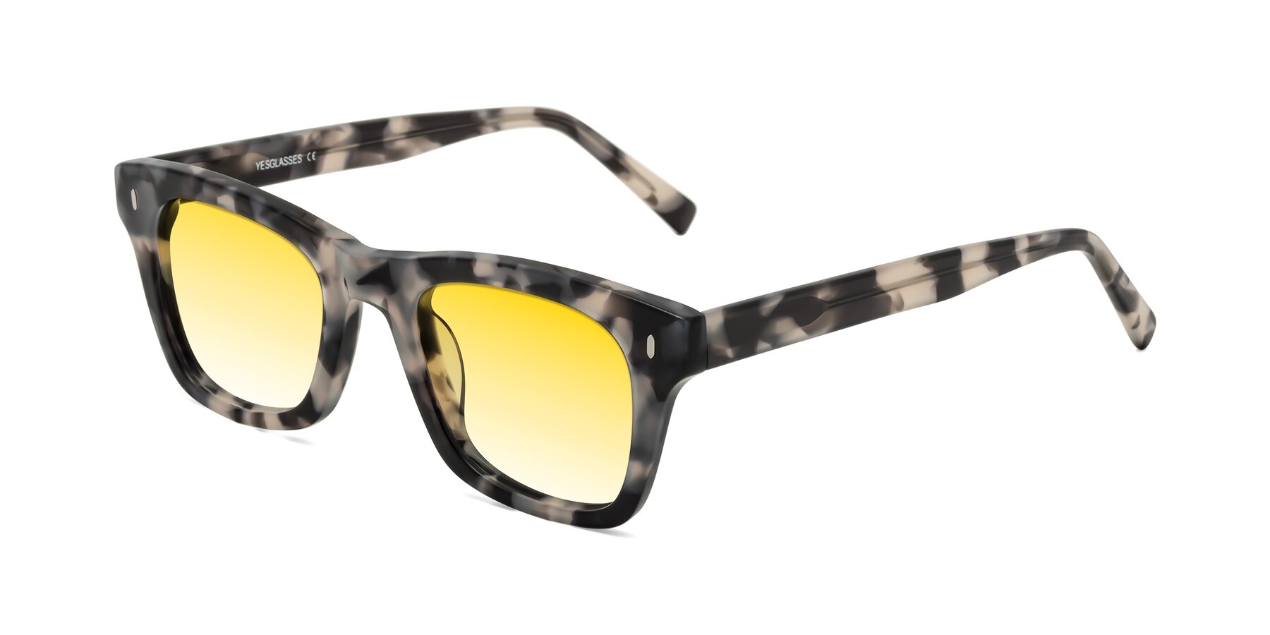 Angle of Ben in Ivory Tortoise with Yellow Gradient Lenses