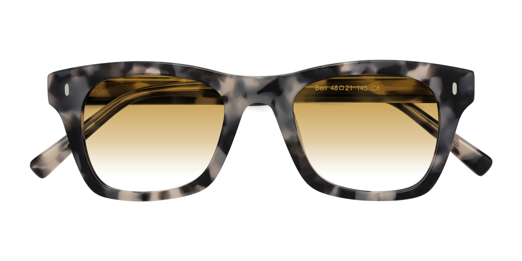 Folded Front of Ben in Ivory Tortoise with Champagne Gradient Lenses