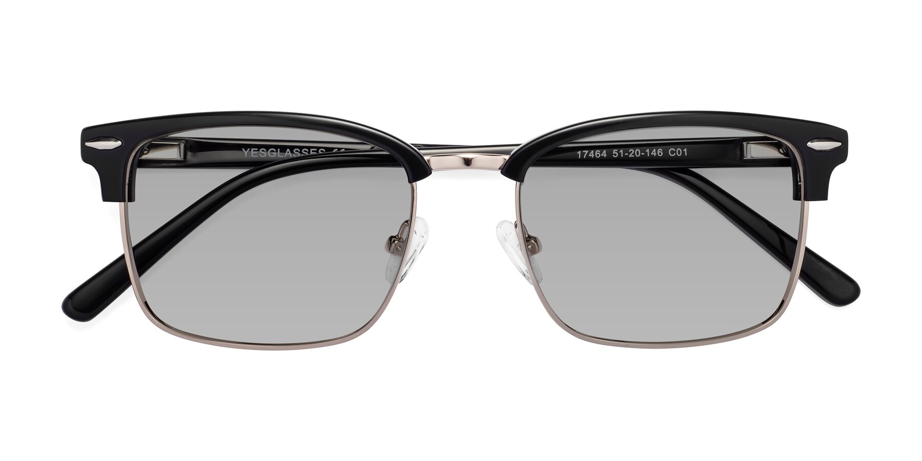 Folded Front of 17464 in Black-Gold with Light Gray Tinted Lenses