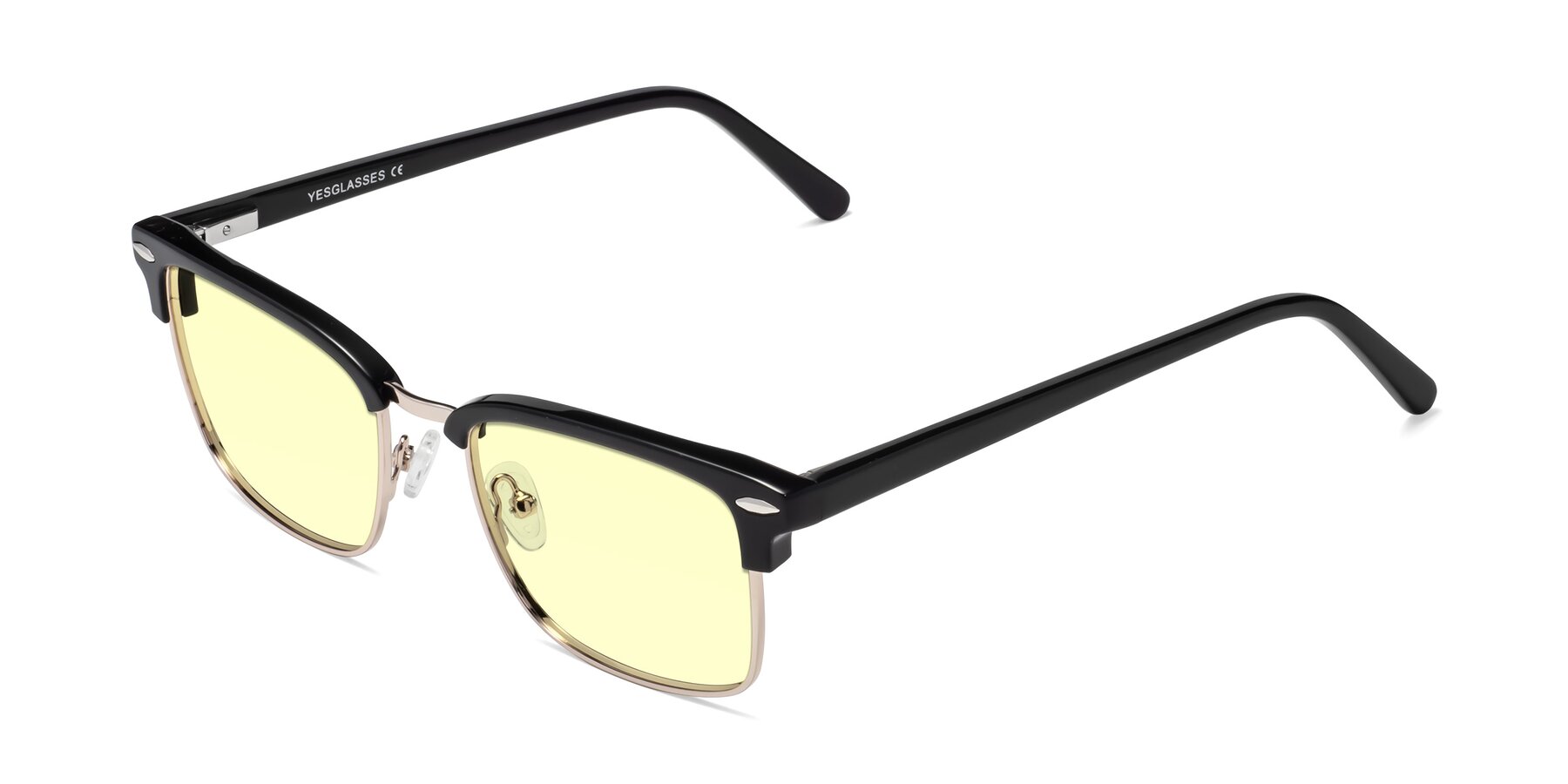 Angle of 17464 in Black-Gold with Light Yellow Tinted Lenses