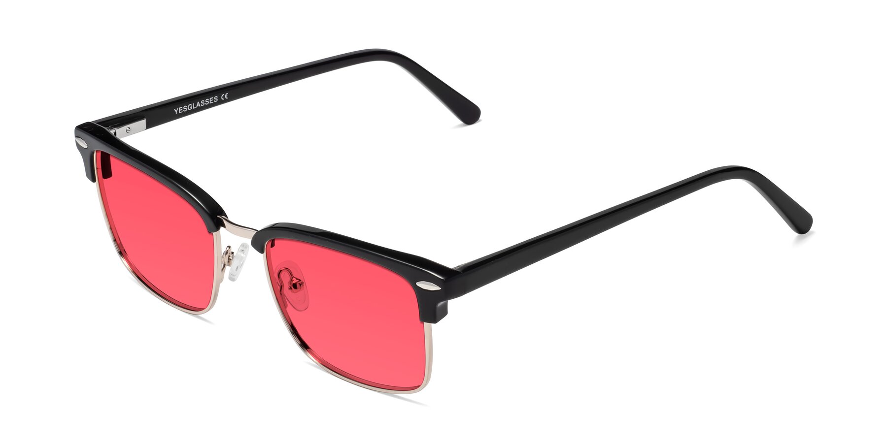 Angle of 17464 in Black-Gold with Red Tinted Lenses