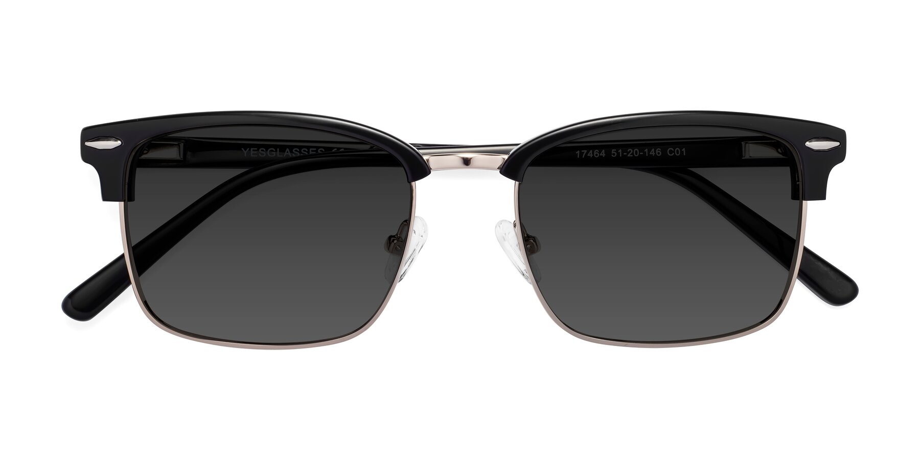 Folded Front of 17464 in Black-Gold with Gray Tinted Lenses