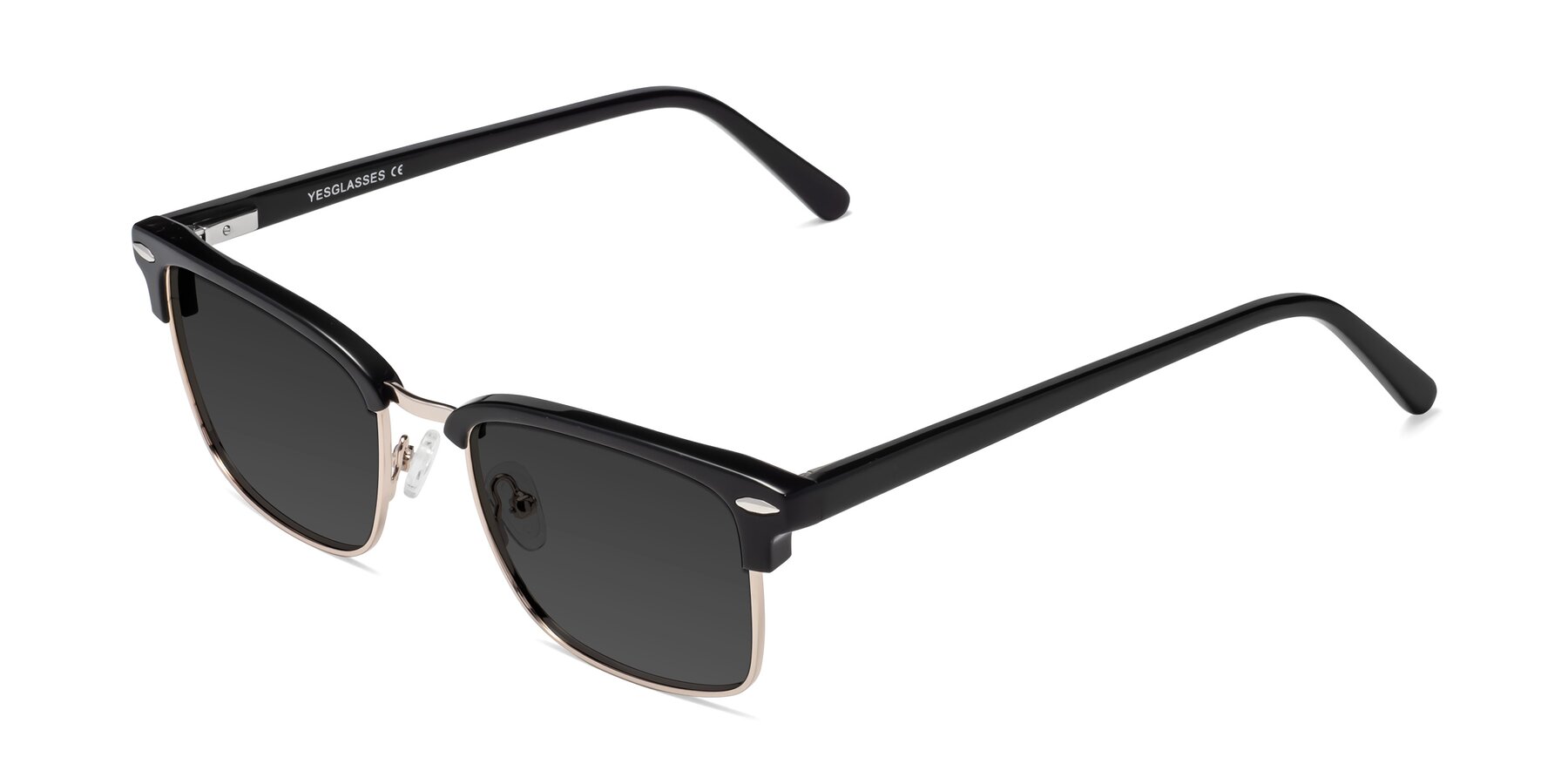 Angle of 17464 in Black-Gold with Gray Tinted Lenses