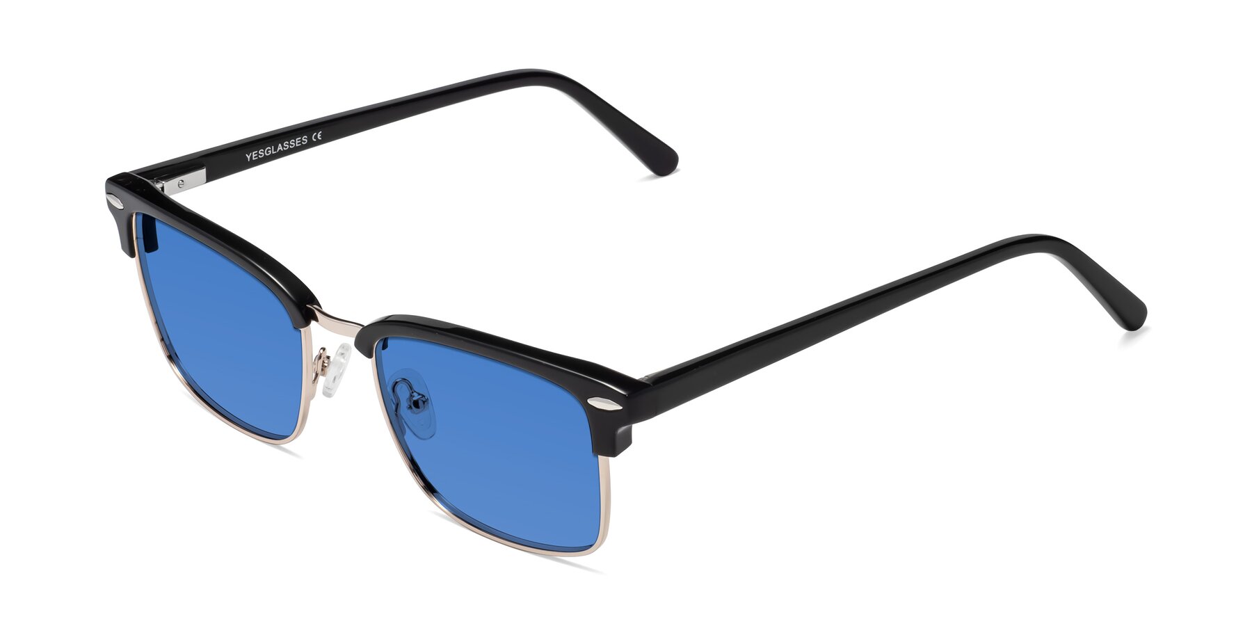 Angle of 17464 in Black-Gold with Blue Tinted Lenses
