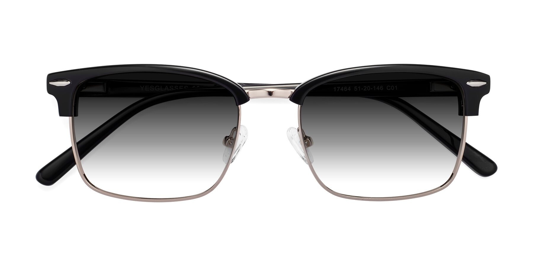 Folded Front of 17464 in Black-Gold with Gray Gradient Lenses