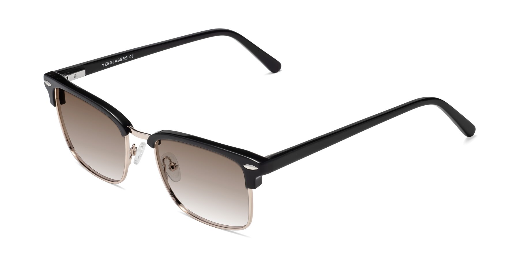 Angle of 17464 in Black-Gold with Brown Gradient Lenses